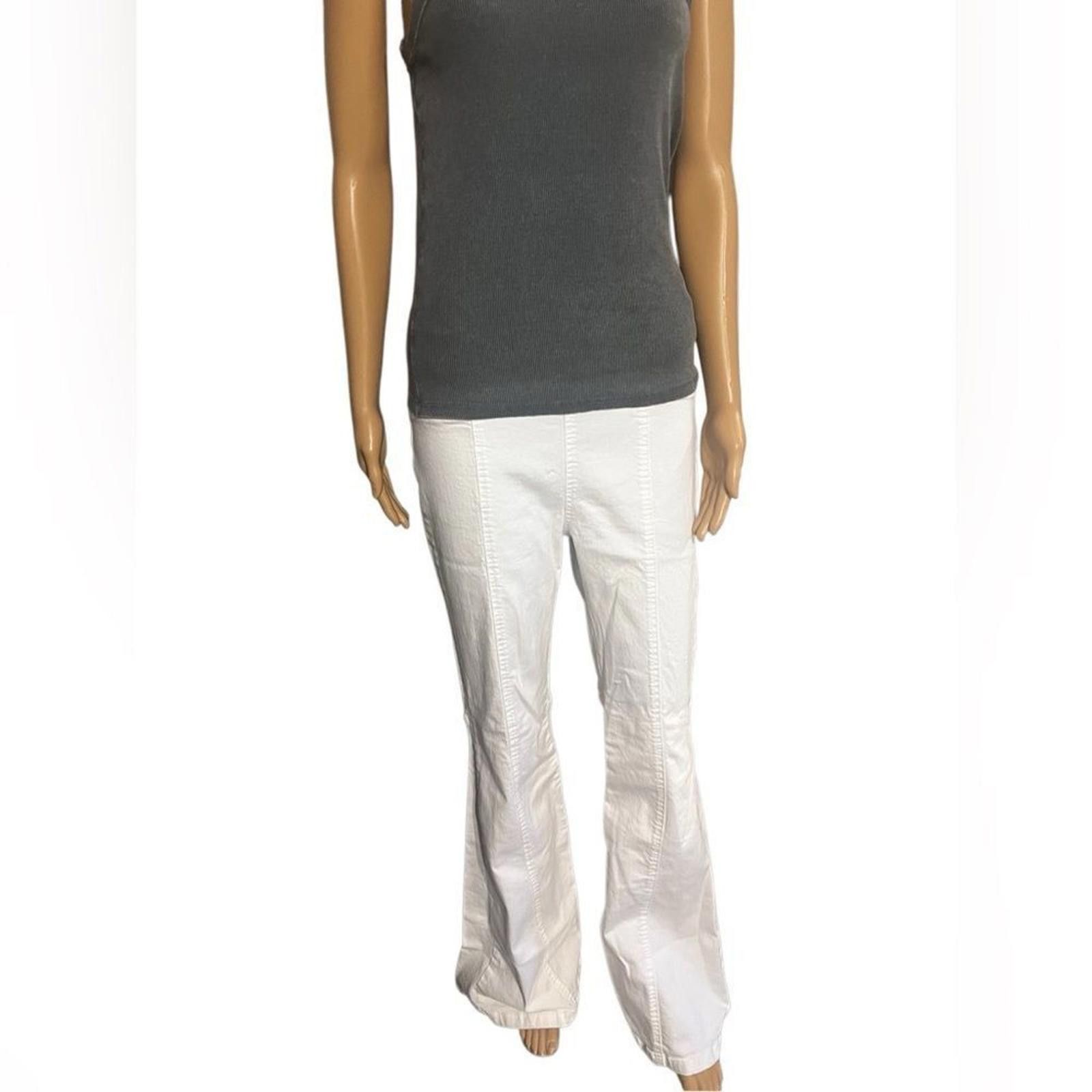 Celio Cello wide bell bottom flare Leg Stretch Pants White Size L Size 36" / US 14 / IT 50 - 2 Thumbnail
