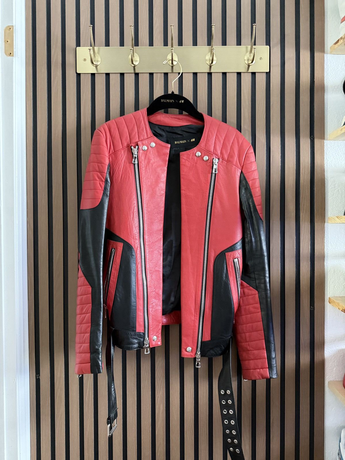 Balmain Balmain x H&M Leather Jacket | Grailed