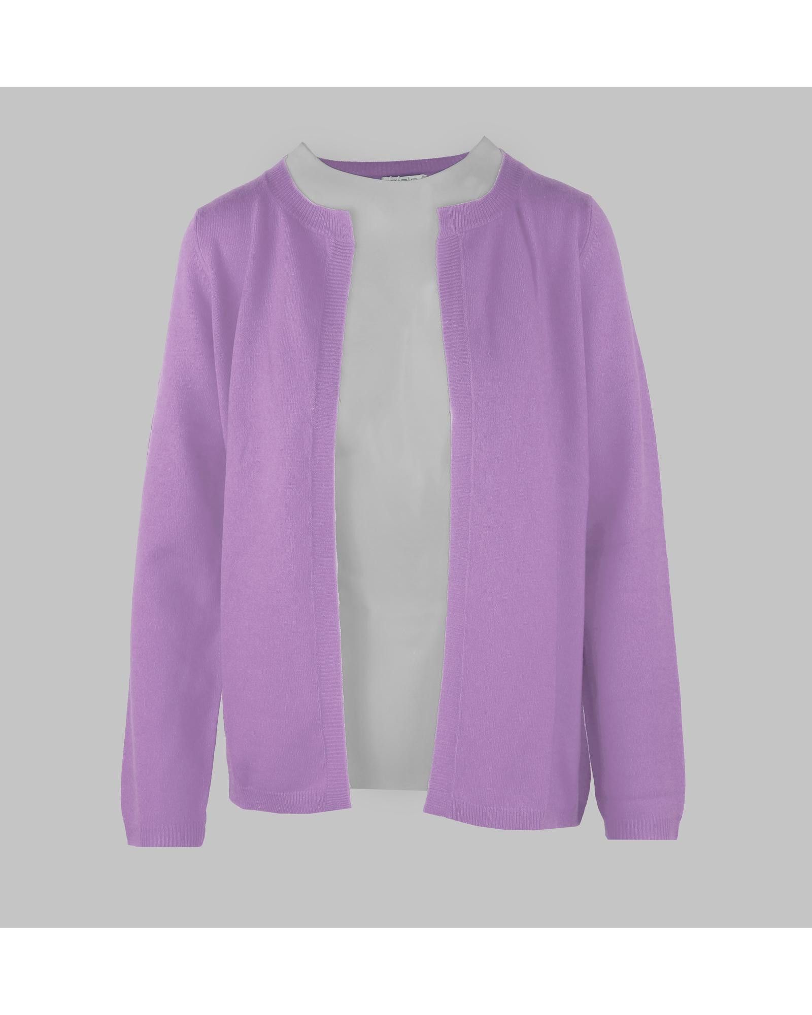 image of Malo Cashmere Long Sleeve Sweater in Violet, Women's (Size Small)