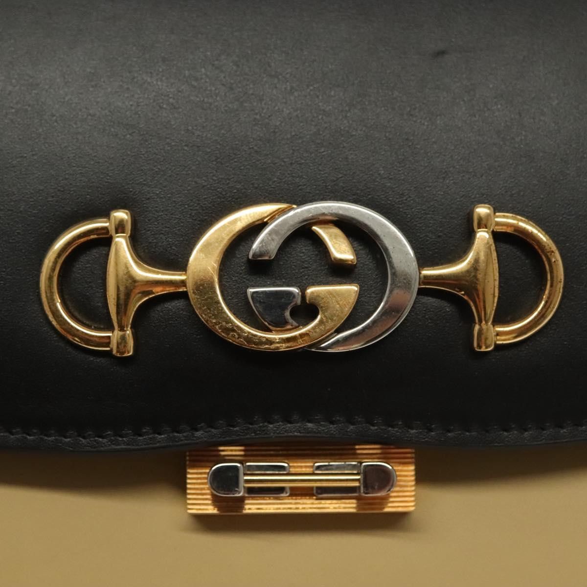 Gucci GUCCI Horsebit Zumi Shoulder Bag Leather Beige Gold Silver Size ONE SIZE - 14 Thumbnail