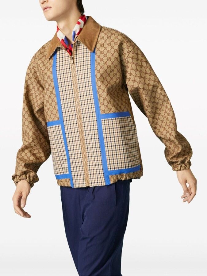 Gucci o1s1wg110225 Reversible Cchecked Cotton Jacket in Multicolor Size US M / EU 48-50 / 2 - 3 Thumbnail