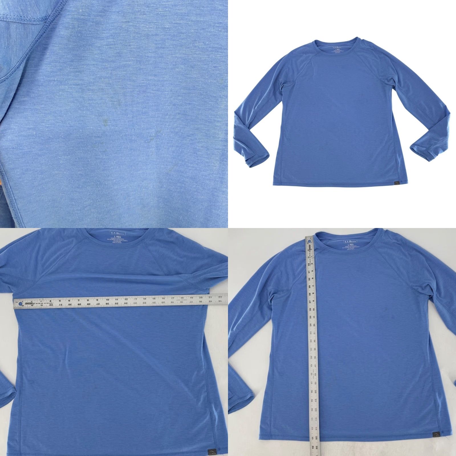 Vintage L.L. Bean Womens Blue Tencel Blend Performance Long Sleeve Top Thumbholes L REG Shirt Size L / US 10 / IT 46 - 8 Thumbnail