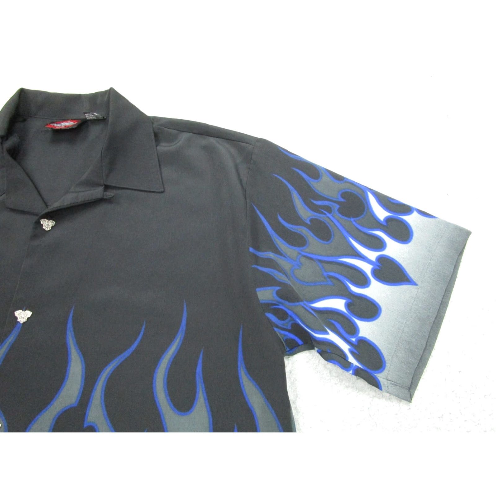 Vintage VINTAGE Dragonfly Shirt Mens L Black Motorcycle Graphic Print Short Sleeve Button-Up Collared Size US L / EU 52-54 / 3 - 2 Thumbnail