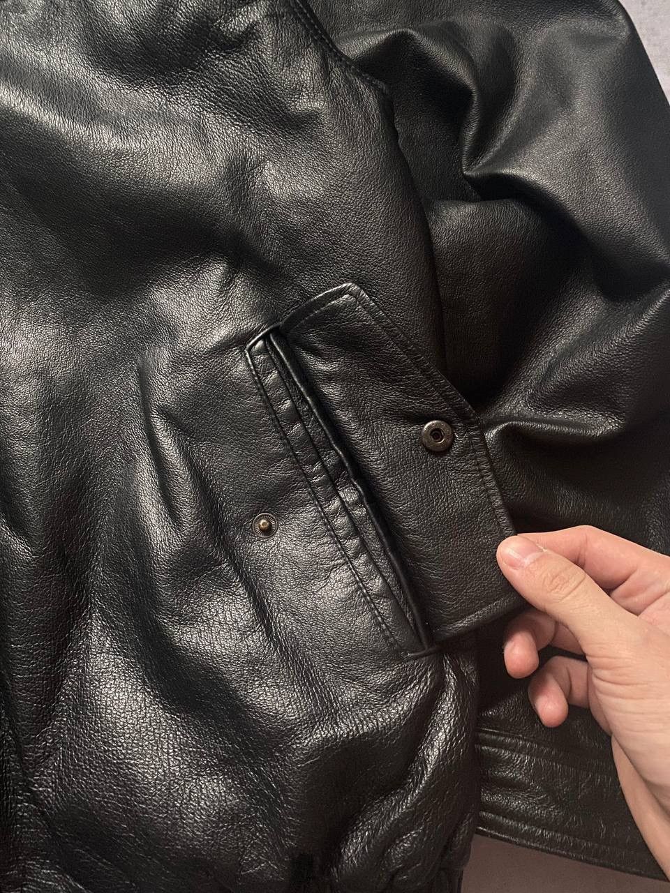 Genuine Leather × Vintage Vintage Leather Bomber Jacket Moto Y2K Schott Style Size US XL / EU 56 / 4 - 7 Thumbnail