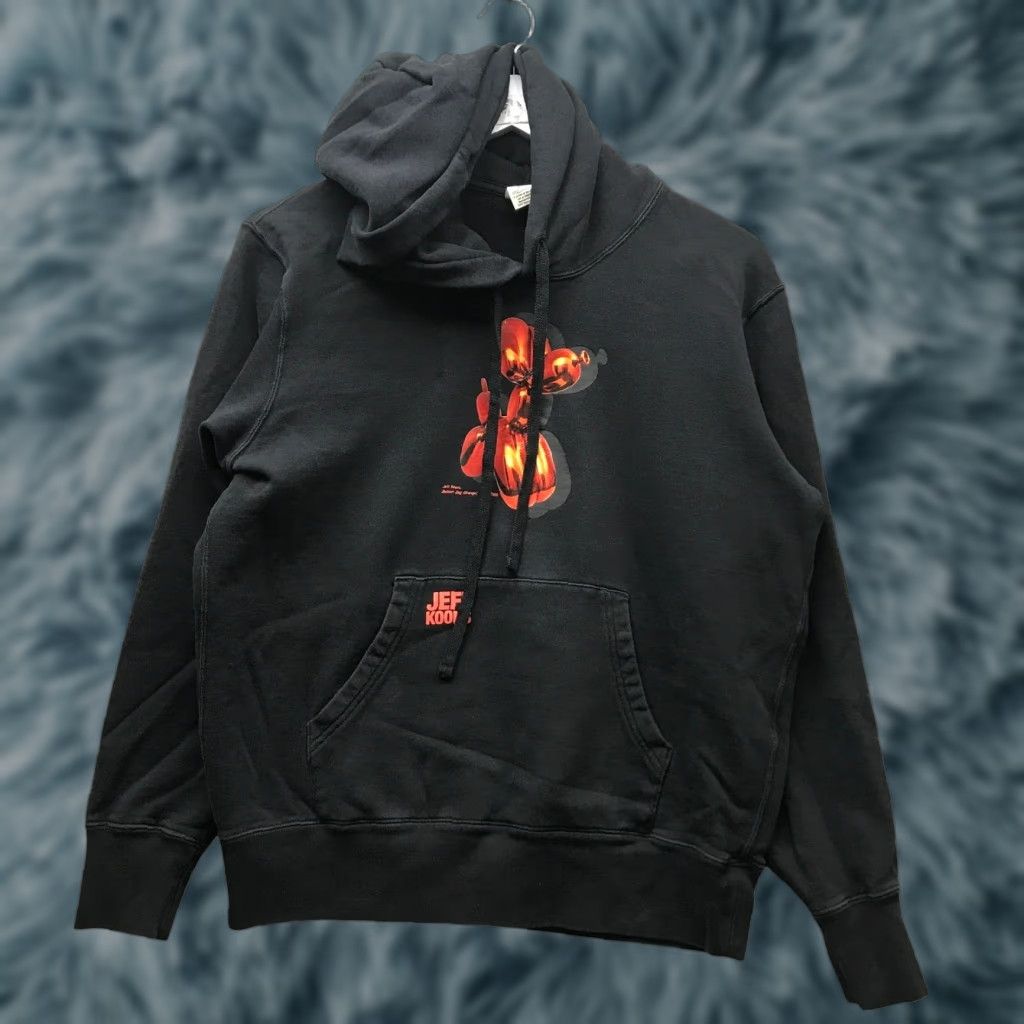 Uniqlo Uniqlo UT Jeff Koons Balloon Dog Hoodie Mens Small Black Crew Neck Long Sleeve Graphic Sweatshirt Cartoon Art Theme Size US S / EU 44-46 / 1 - 1 Thumbnail