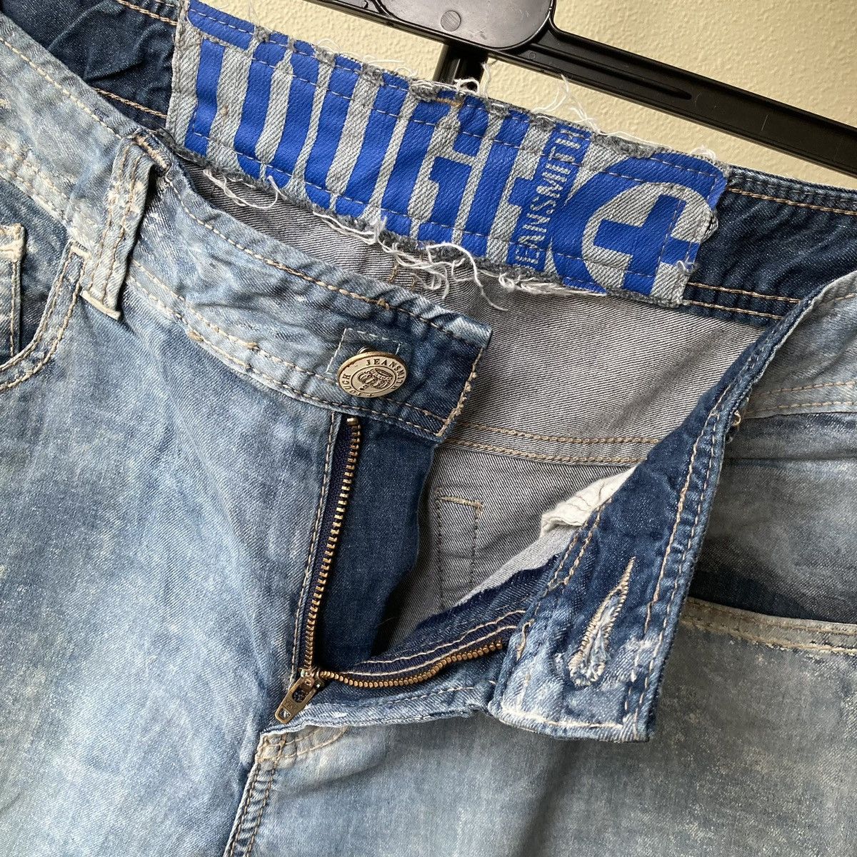 Vintage Japan Newspaper Tough Jeans Patchwork Size US 32 / EU 48 - 16 Thumbnail