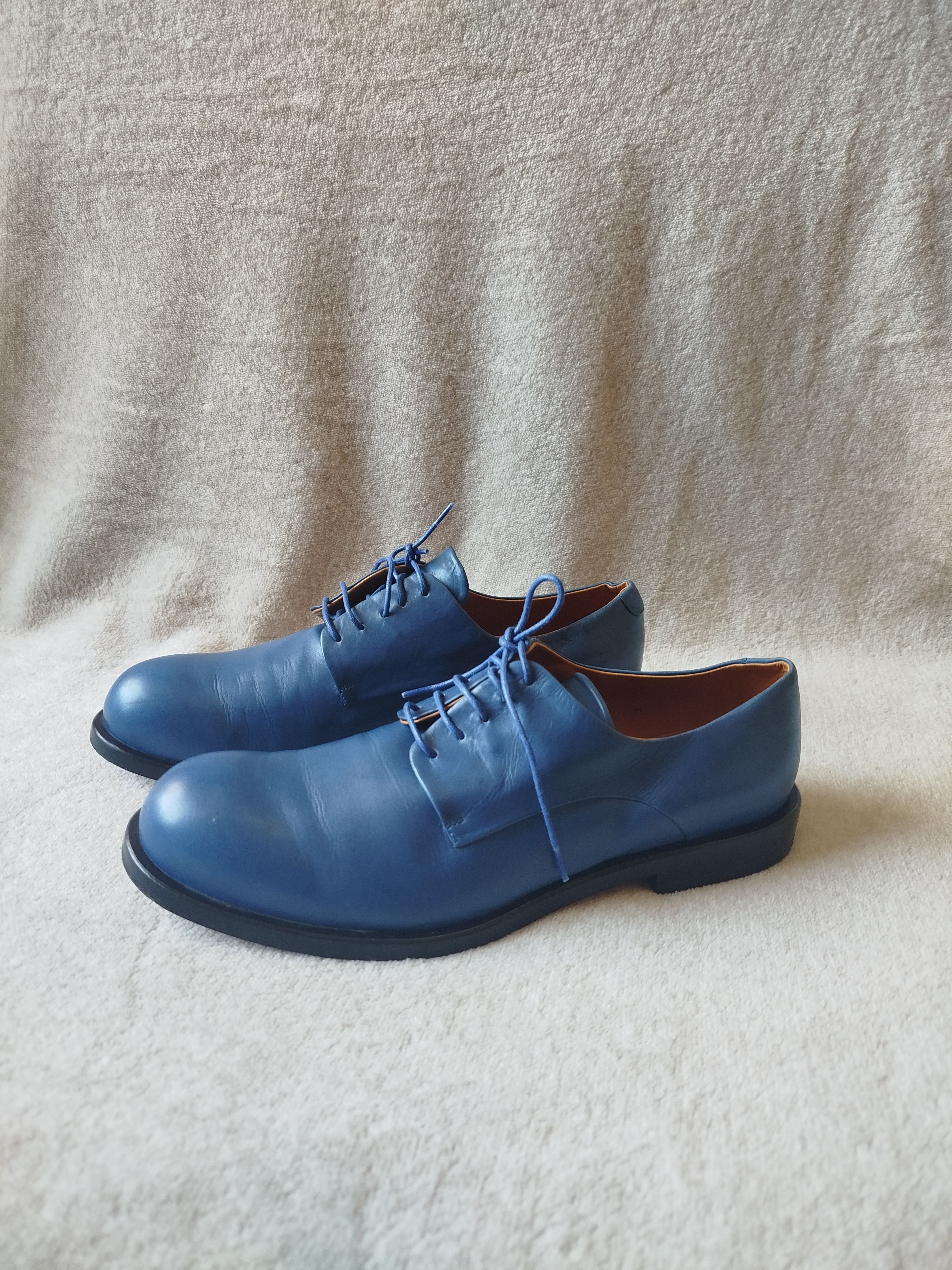 Jil Sander JIL SANDER cobalt blue leather derby shoes Size US 7.5 / IT 37.5 - 3 Thumbnail
