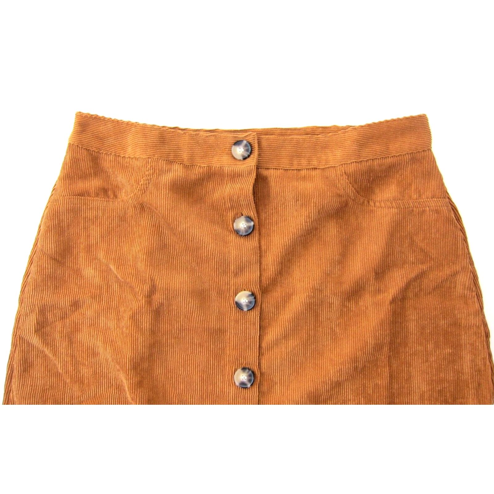 Vintage NWT BCX Paprika Brown Corduroy Button Down Back Pocket Mini Skirt Women L JR 11 Size 32" / US 10 / IT 46 - 5 Thumbnail