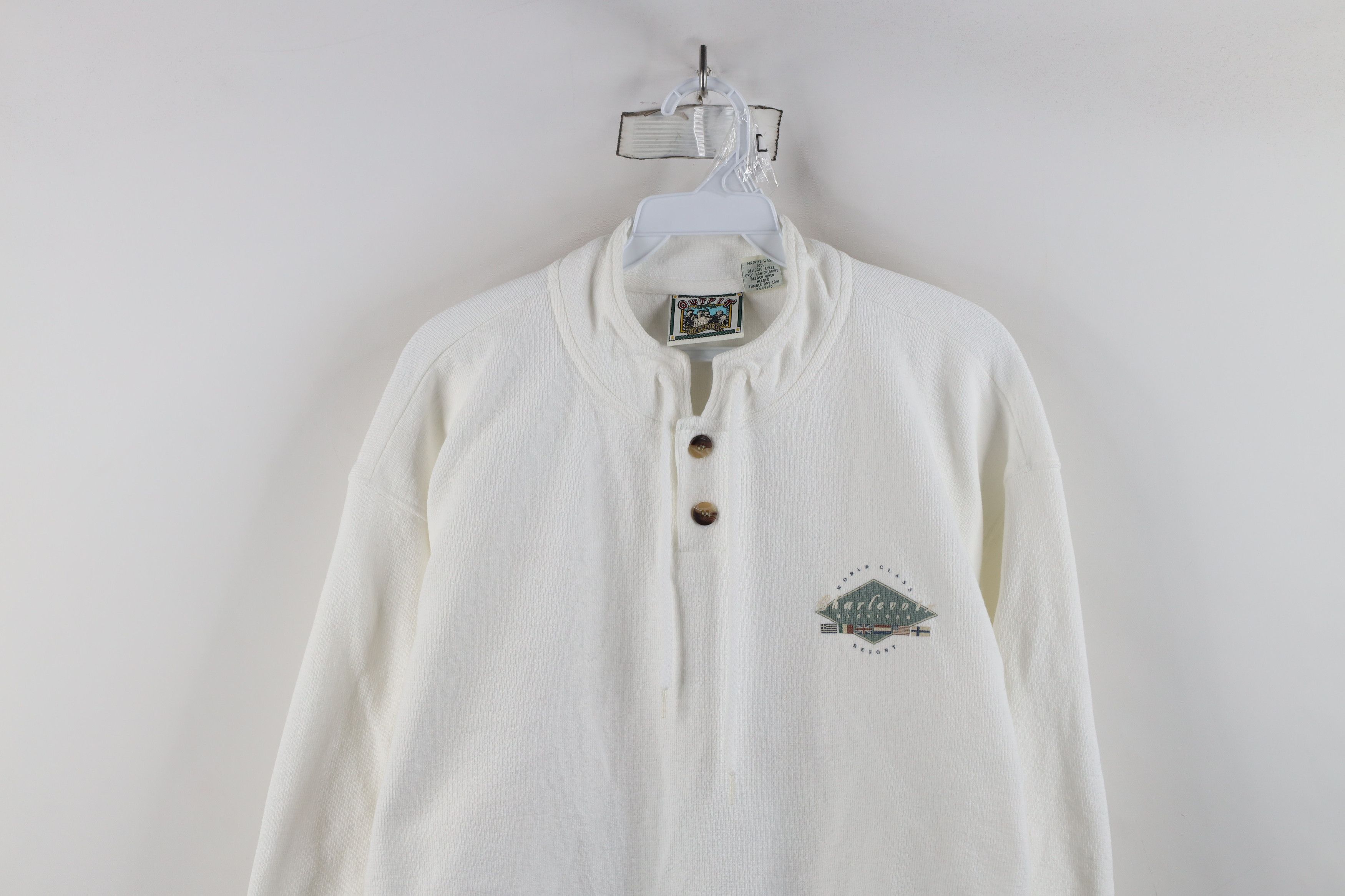 Vintage Vintage 90s Streetwear Charlevoix Michigan Henley Sweater Size US XL / EU 56 / 4 - 2 Thumbnail