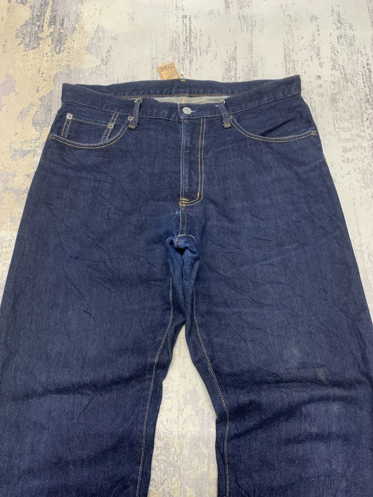 Japanese Brand GU Distressed Baggy Jeans W35x32 Size US 35 - 2 Thumbnail