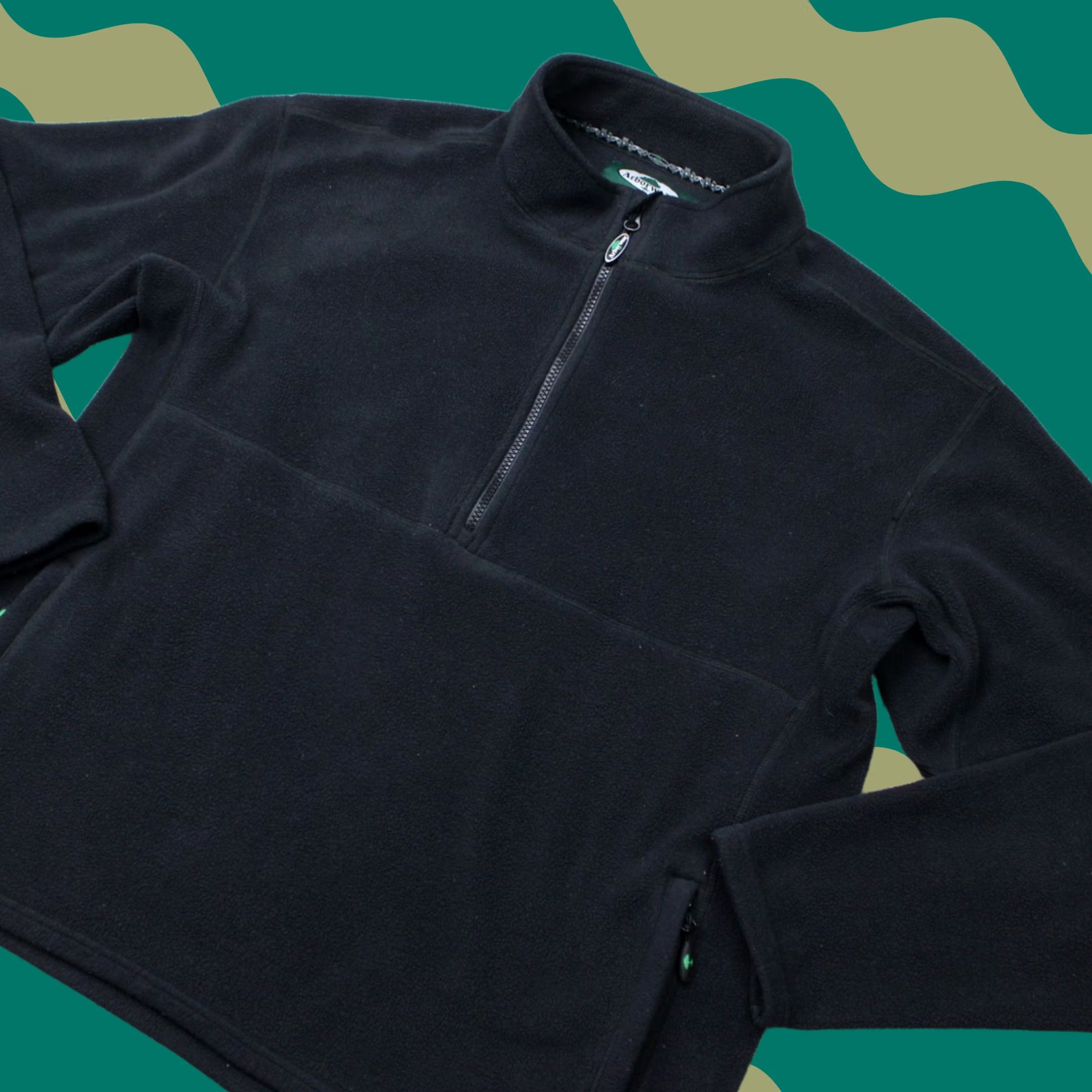 Vintage Arborwear Sweatshirt Mens XL Black 1/4 Zip Fleece Zip Pockets Polyester Pullover Size US XL / EU 56 / 4 - 1 Thumbnail