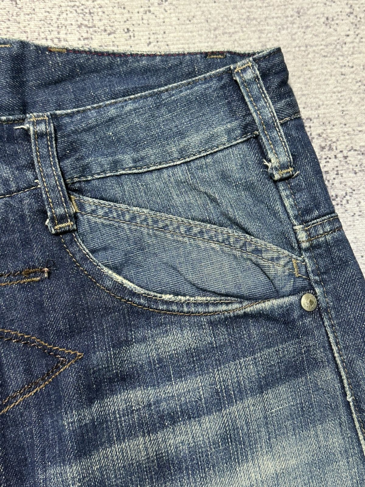 Marithe + Francois Girbaud 00s Marithe Francois Girbaud Bondage Washed Denim Jeans Size US 31 - 5 Thumbnail