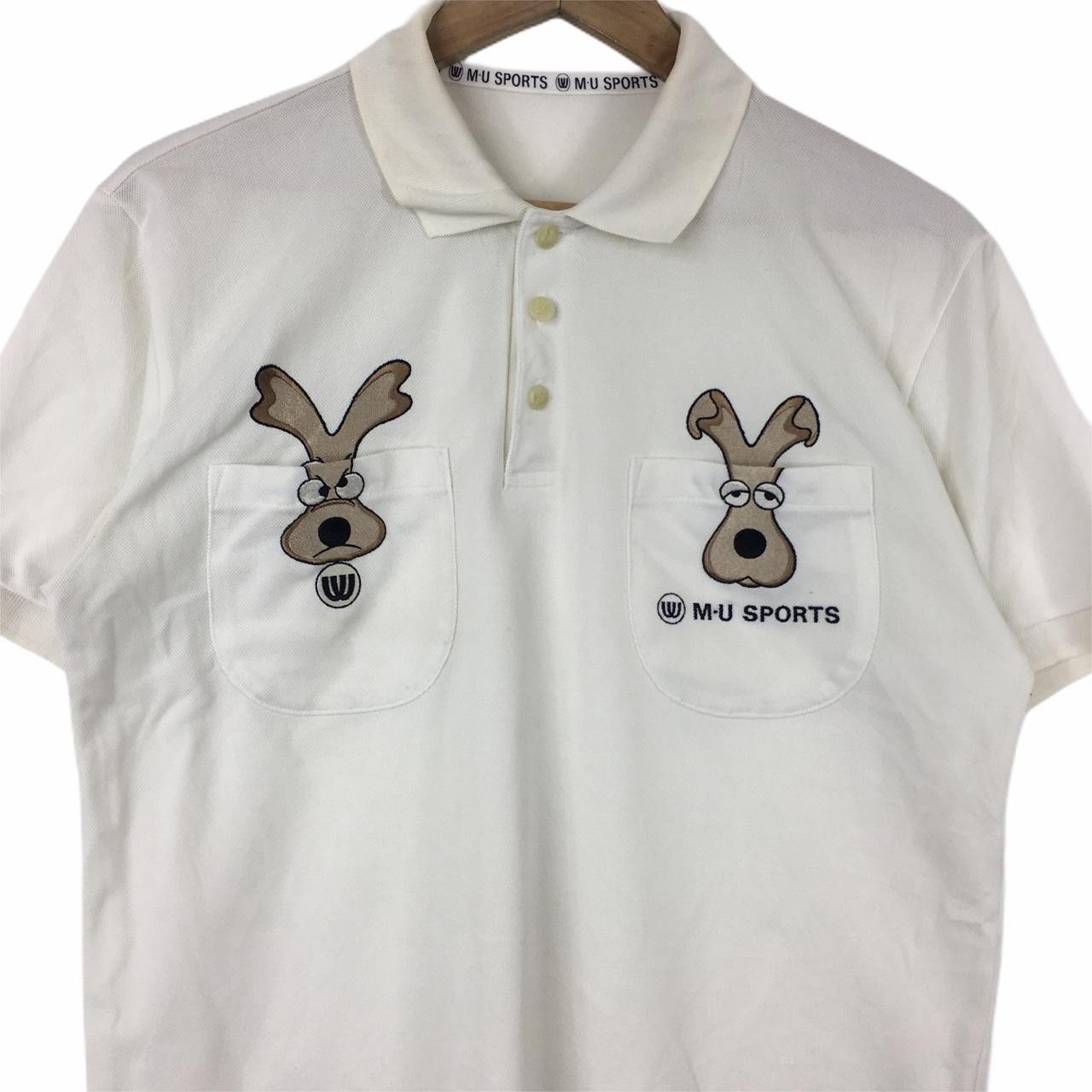 Vintage Vtg MU SPORT PARIS Cartoon Dog Embroidery Polo Tee Shirt Size US M / EU 48-50 / 2 - 2 Thumbnail