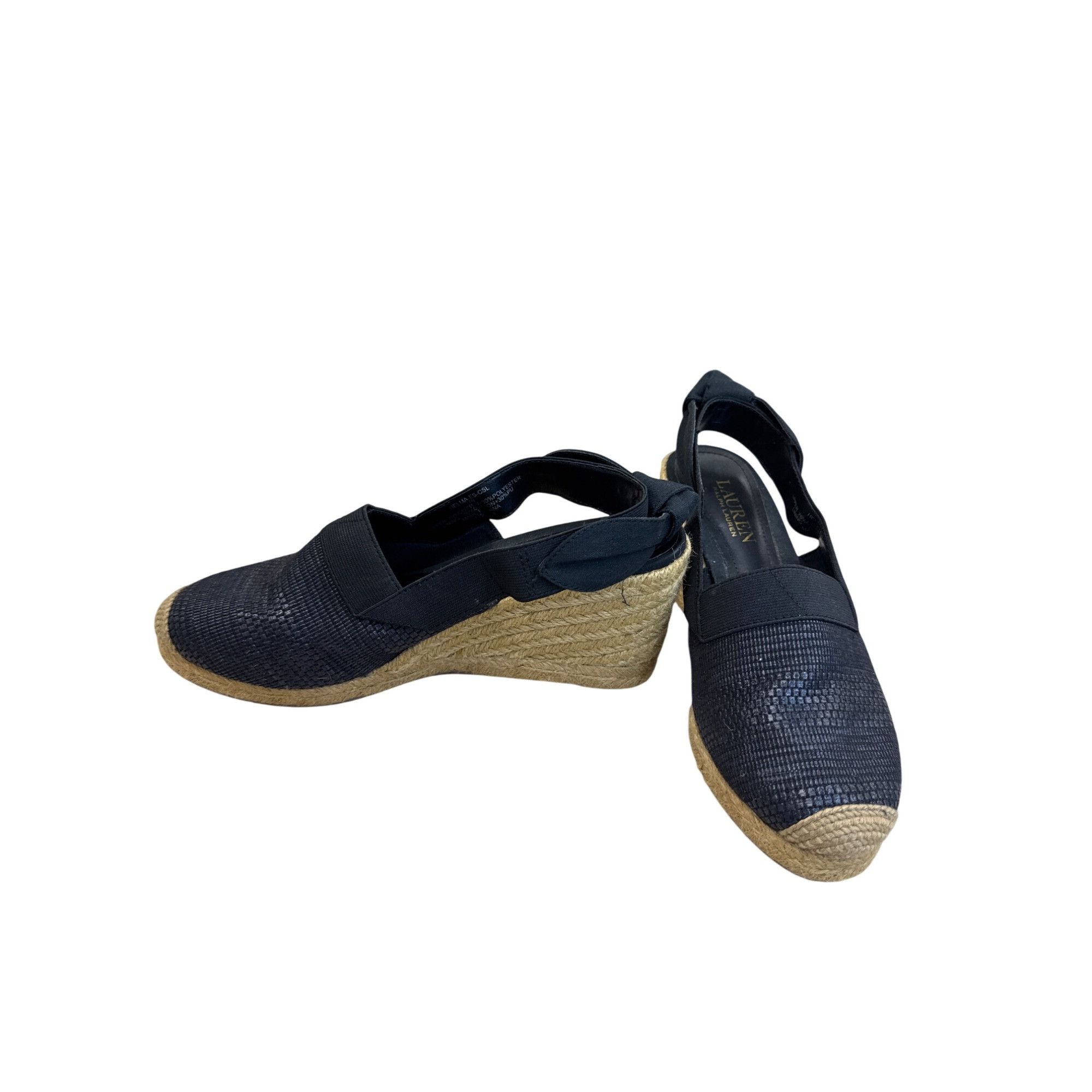 Lauren Ralph Lauren Lauren Ralph Lauren Womens Black Espadrille Wedge Sandals Sh Size US 7 / IT 37 - 2 Thumbnail