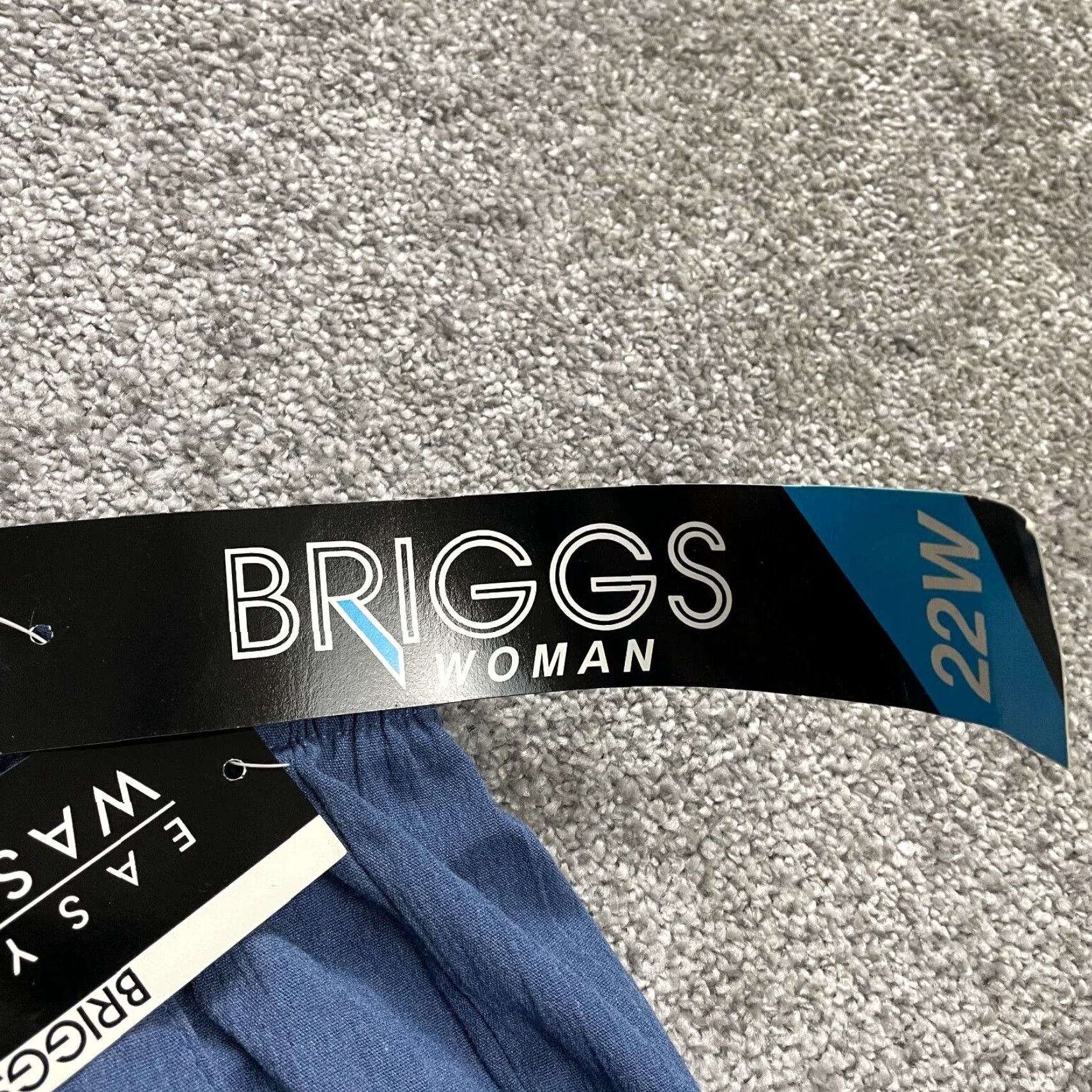 Vintage Briggs Dress Pants Women 22W Blue Tapered High Rise Elastic Waist 34x28 NWD New Size 34" / US 12 / IT 48 - 4 Thumbnail