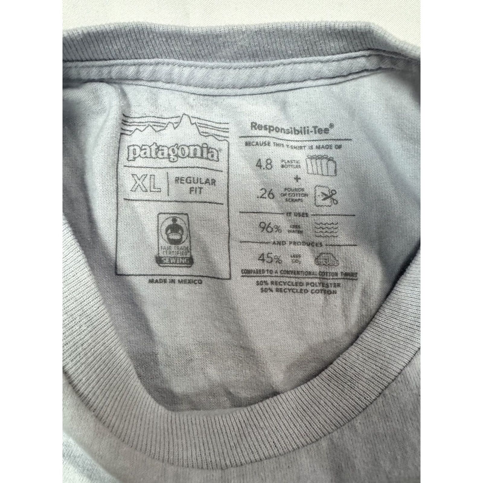 Patagonia Patagonia Responsibili-Tee T-Shirt Men's XL Light Blue Regular Fit Size US XL / EU 56 / 4 - 3 Thumbnail