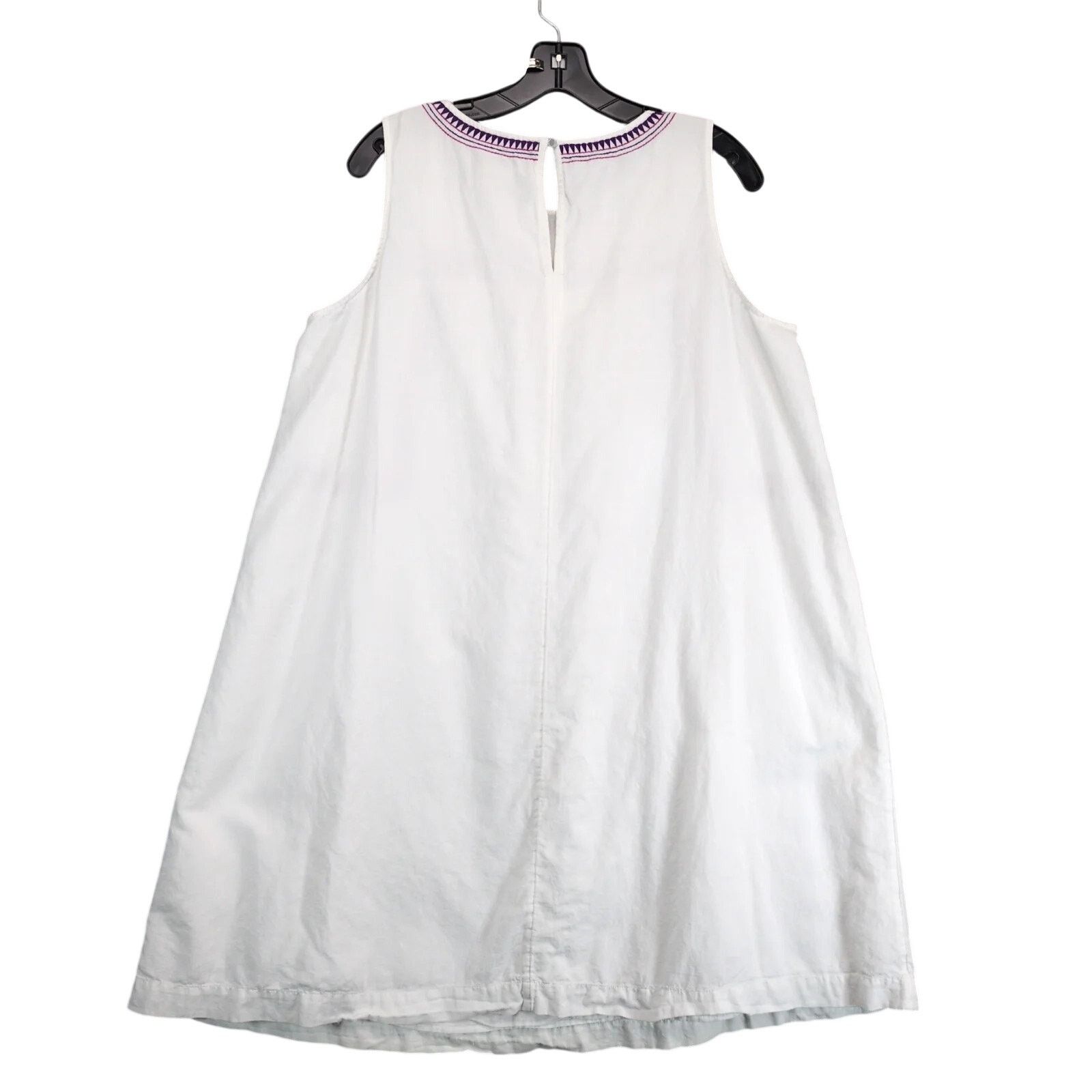 Loft Loft White Linen Blend Sleeveless Shift Dress Sz XL Boho Size XL / US 12-14 / IT 48-50 - 2 Thumbnail