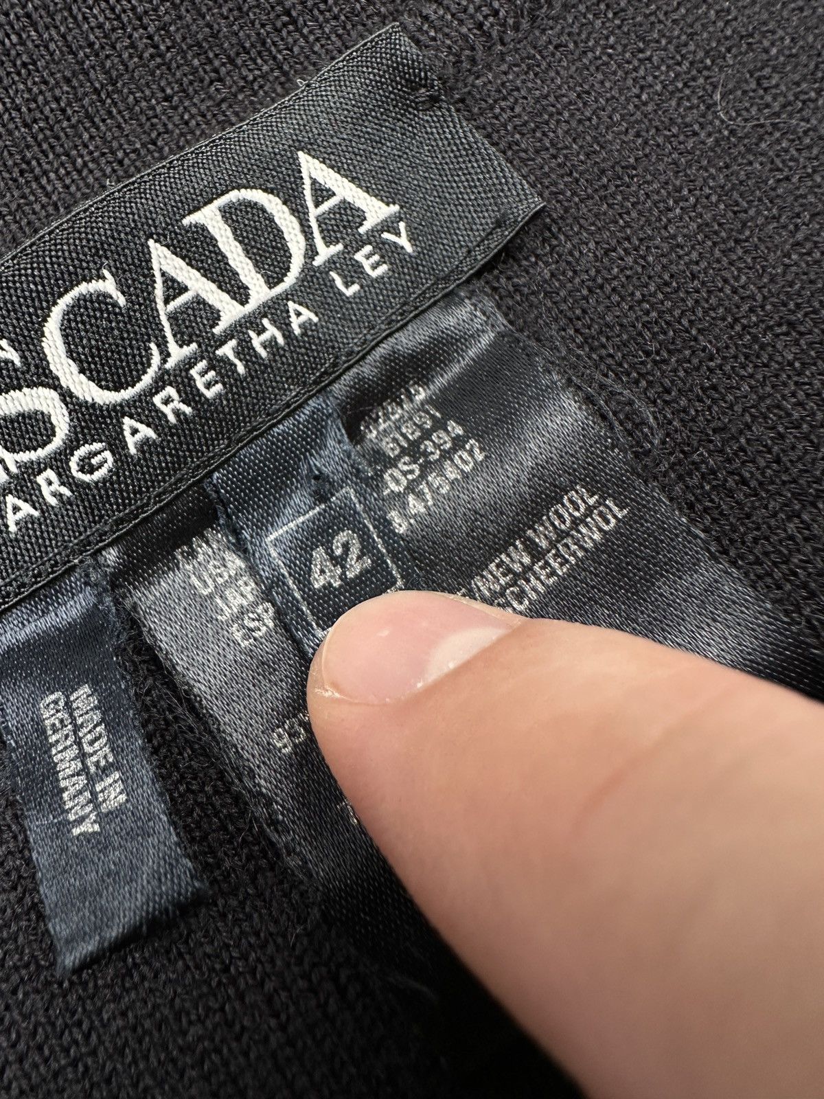 Escada Vintage Escada Margaretha Ley Black Wool Blazer Cardigan 80s Size L / US 10 / IT 46 - 7 Thumbnail