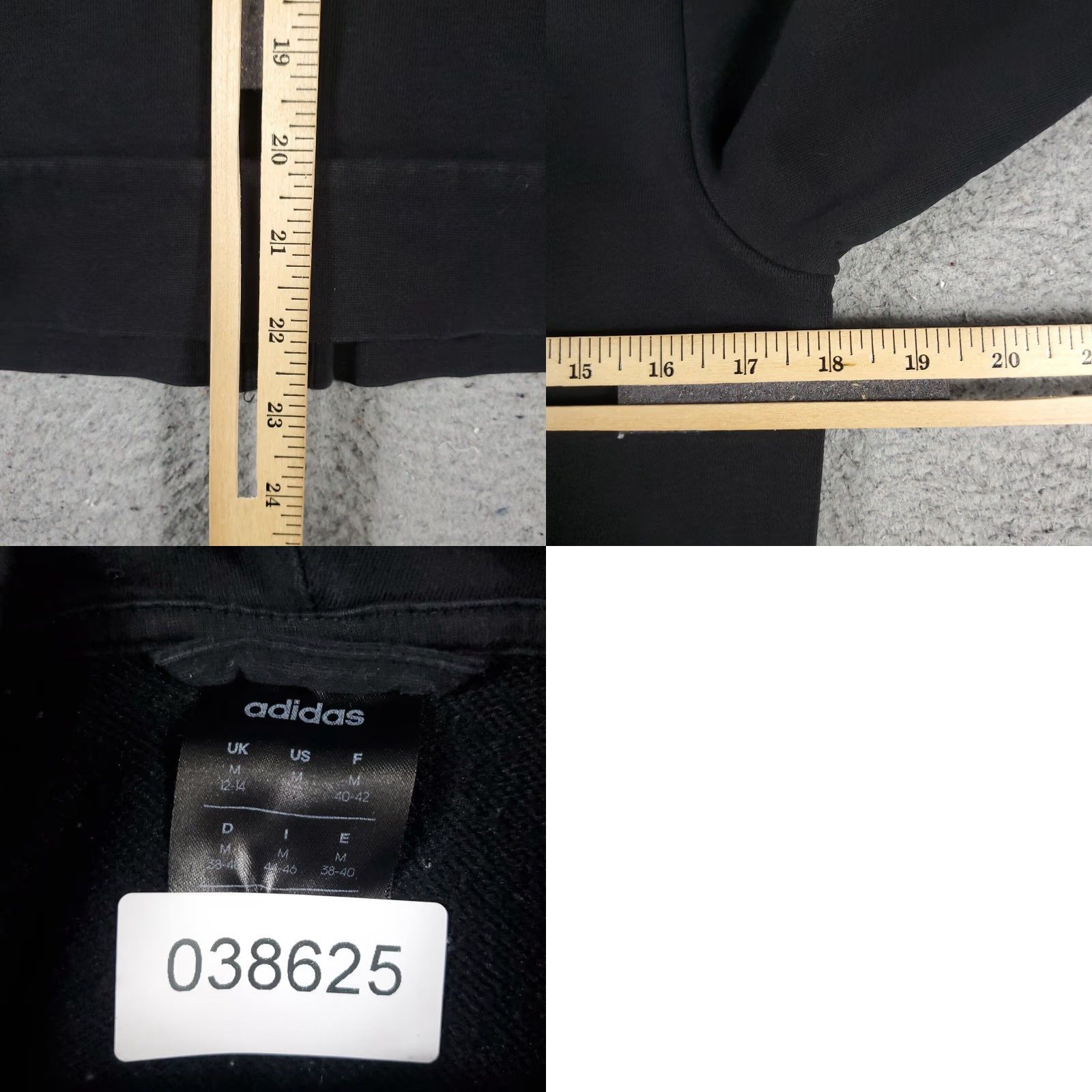 Adidas Adidas Womens Medium Black Pullover Hoodie Sweatshirt Size M / US 6-8 / IT 42-44 - 8 Thumbnail