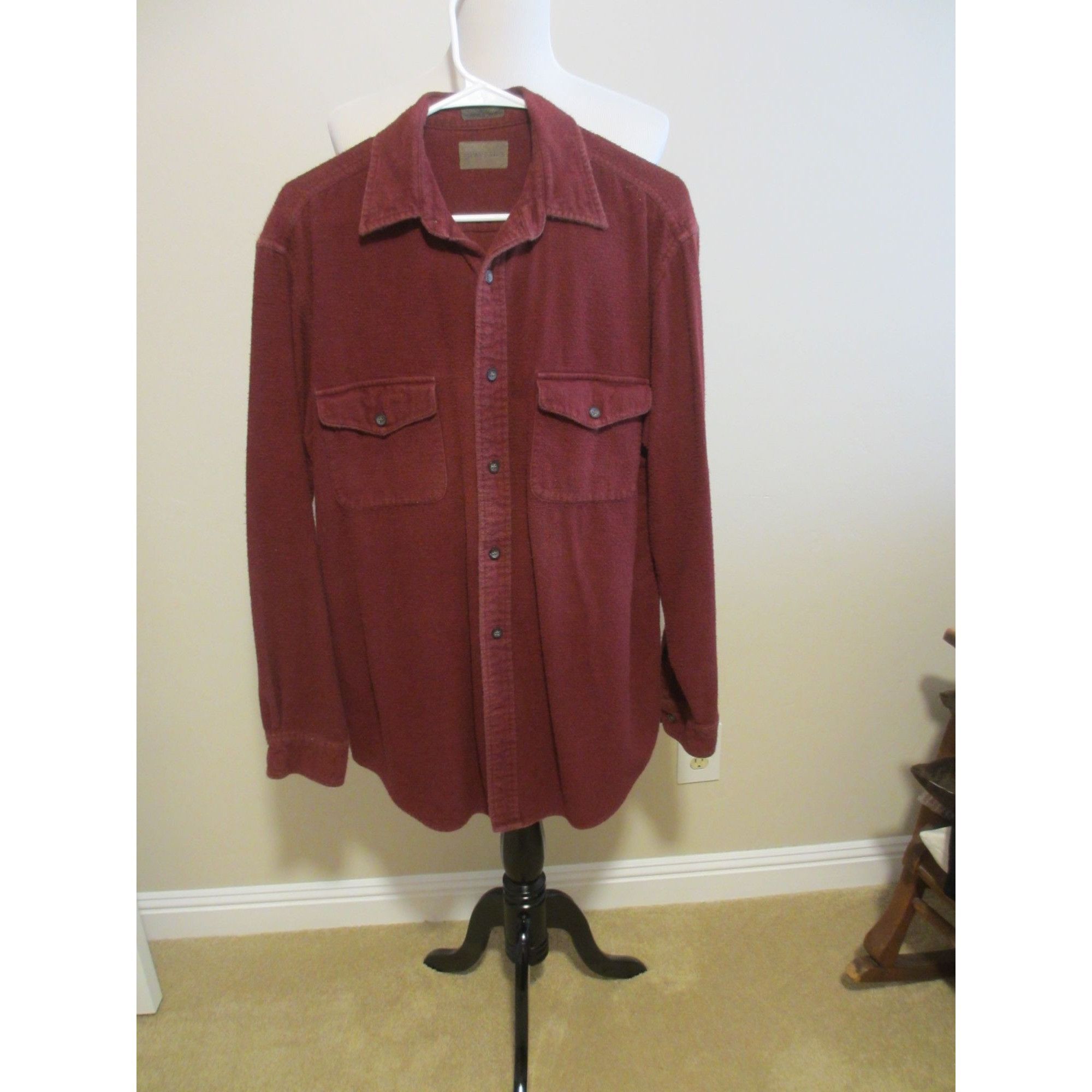 St. Johns Bay St. Johns Bay Burgundy Button-Up Flannel Shirt Medium Tall 1 Size US M / EU 48-50 / 2 - 1 Thumbnail