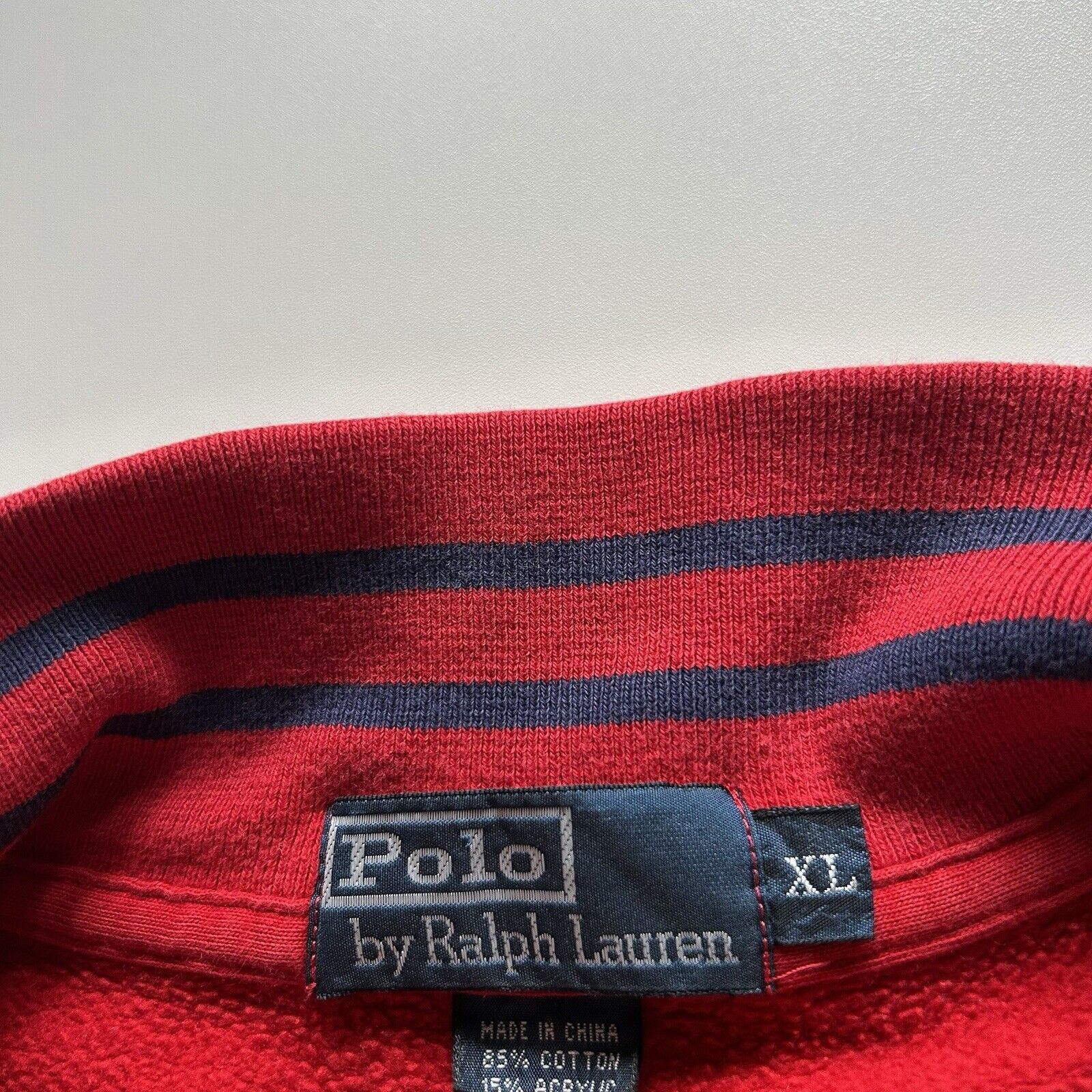 Polo Ralph Lauren Vintage Y2K Polo Ralph Lauren 1/4 Zip Sweatshirt XL Red Rare Size US XL / EU 56 / 4 - 4 Thumbnail