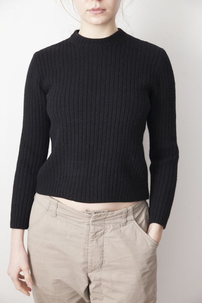 Helmut Lang AW99 black wool sweater Size XS / US 0-2 / IT 36-38 - 1 Thumbnail