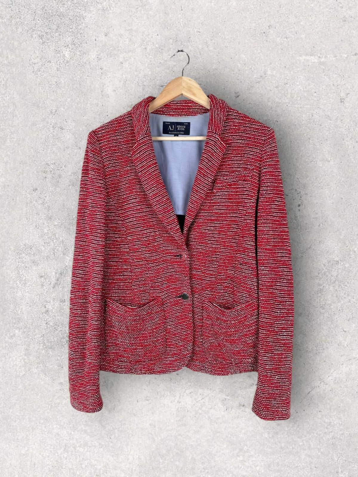 Giorgio Armani Armani Jeans Knit Blazer Jacket Size L / US 10 / IT 46 - 1 Thumbnail