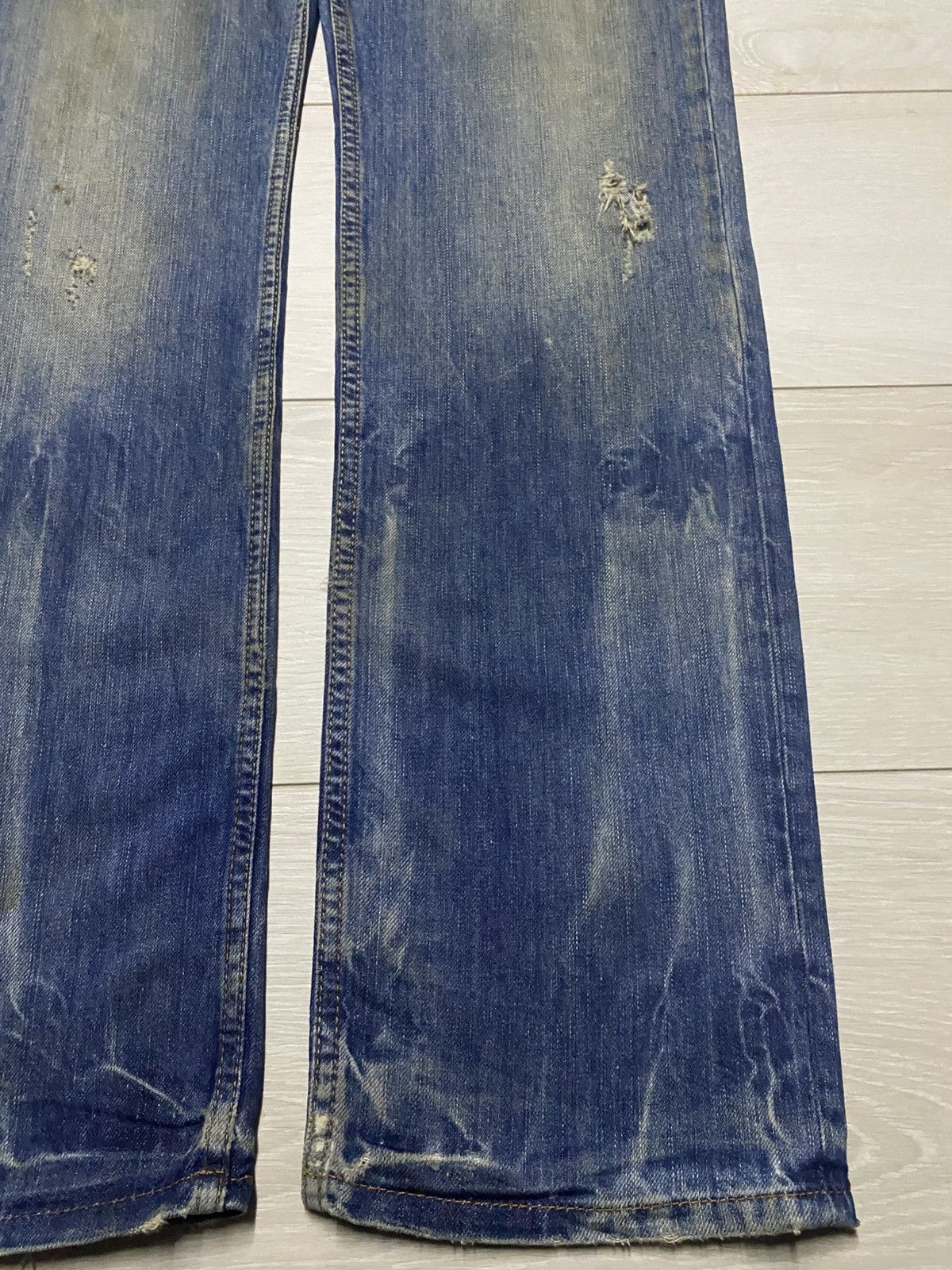 Rhude × Zara Vintage Zara Denim Mud Wash Distressed Loose Jeans Size US 34 / EU 50 - 12 Thumbnail