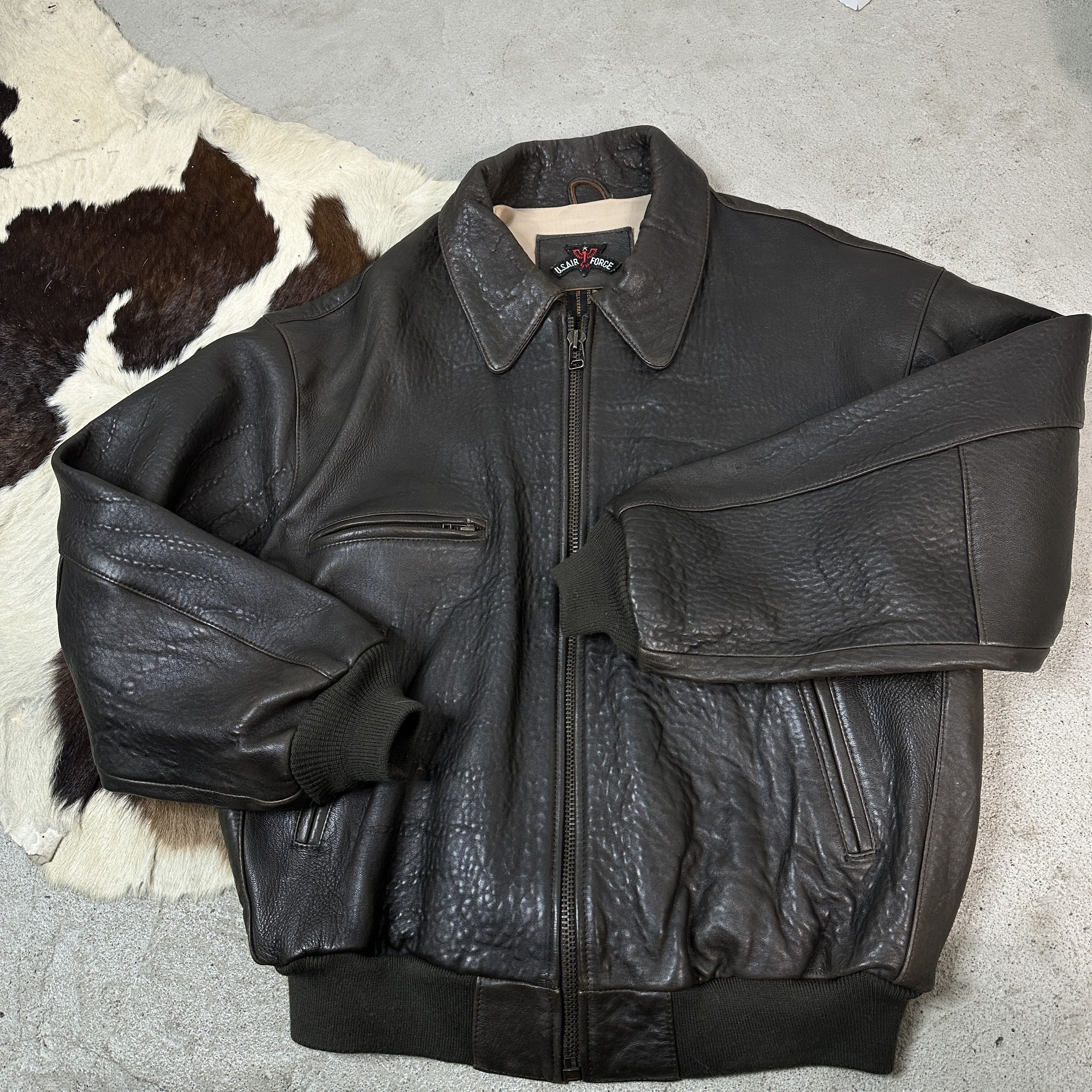 Vintage Vintage US Air Force Pinup Girl Leather Jacket Size US M / EU 48-50 / 2 - 5 Thumbnail