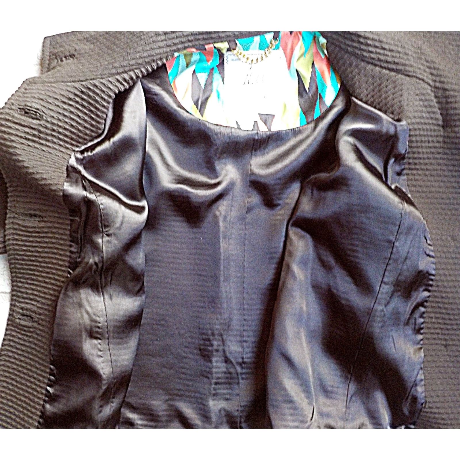MILLY Milly of New York Cropped Swing Jacket Brown 100% Cotton Size 10 Women's Jacket Size L / US 10 / IT 46 - 6 Thumbnail