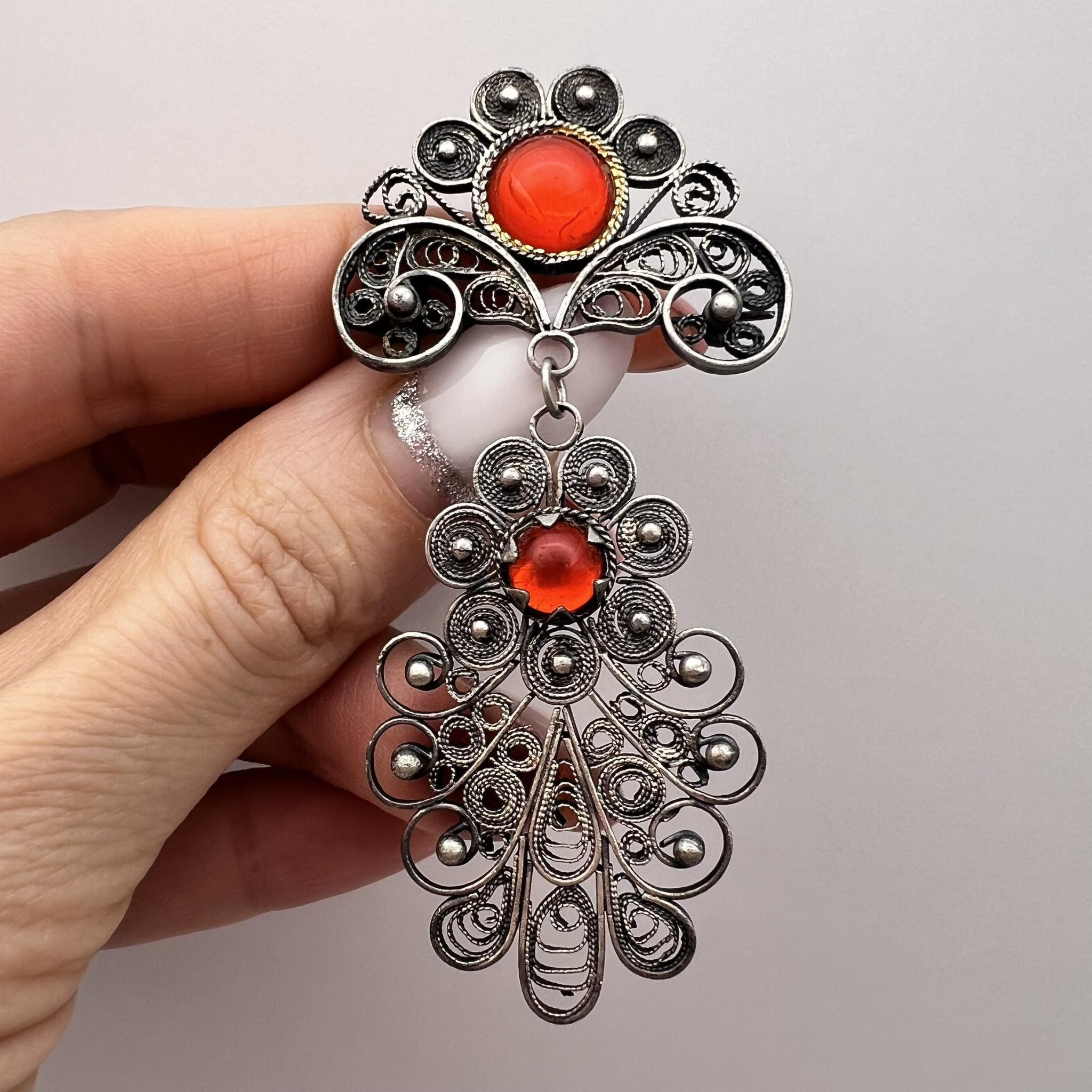 Vintage 1980's Vintage Jewelry Filigree Silver Plated Pin Brooch Size ONE SIZE - 1 Thumbnail