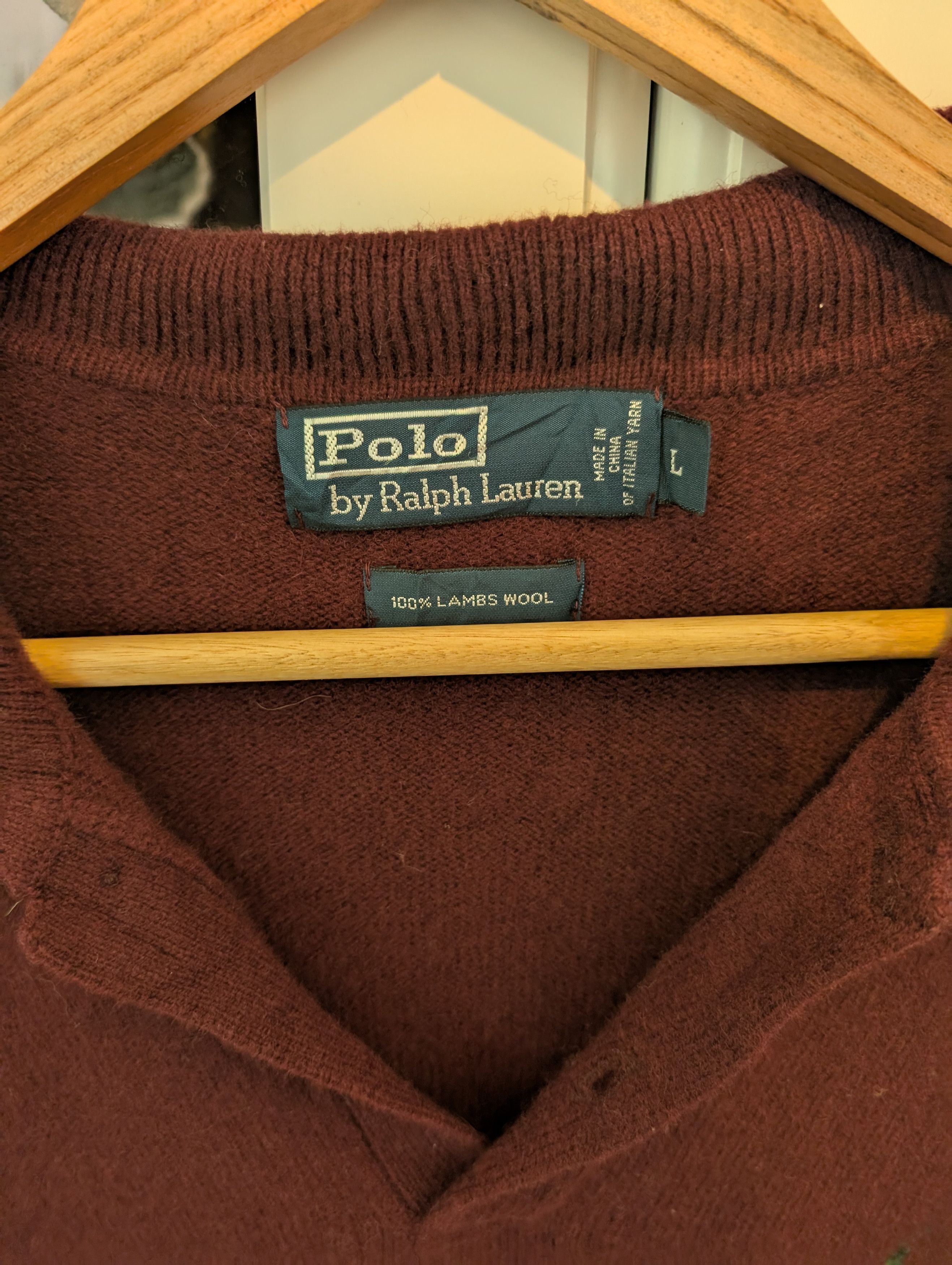 Polo Ralph Lauren Vintage Ralph Lauren Lambswool Polo Sweater - Italian Yarn Size US L / EU 52-54 / 3 - 2 Thumbnail