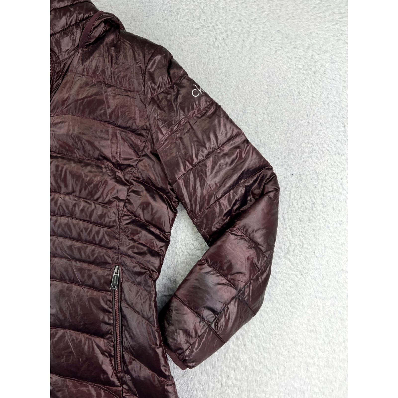 Calvin Klein Calvin Klein Jacket Womens XS Red Puffer Down Hooded Long Sleeve Quilted Zip Coat Size XS / US 0-2 / IT 36-38 - 5 Thumbnail