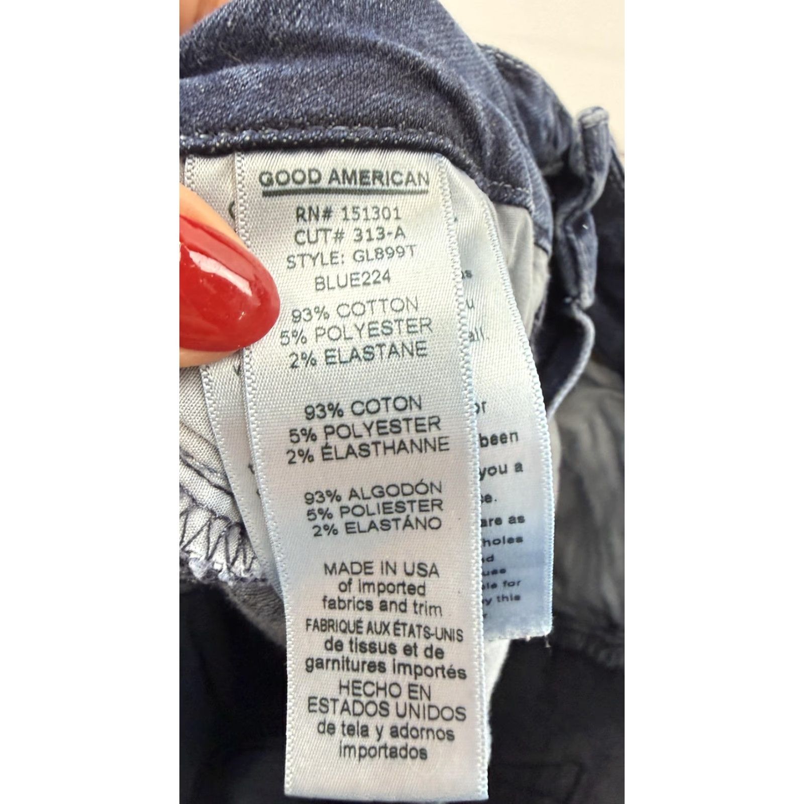 Good American Good American Jeans Womens Good Legs 0/25 Blue Skinny Stretch Denim GLB99T Size 25" / US 0 / IT 36 - 4 Thumbnail