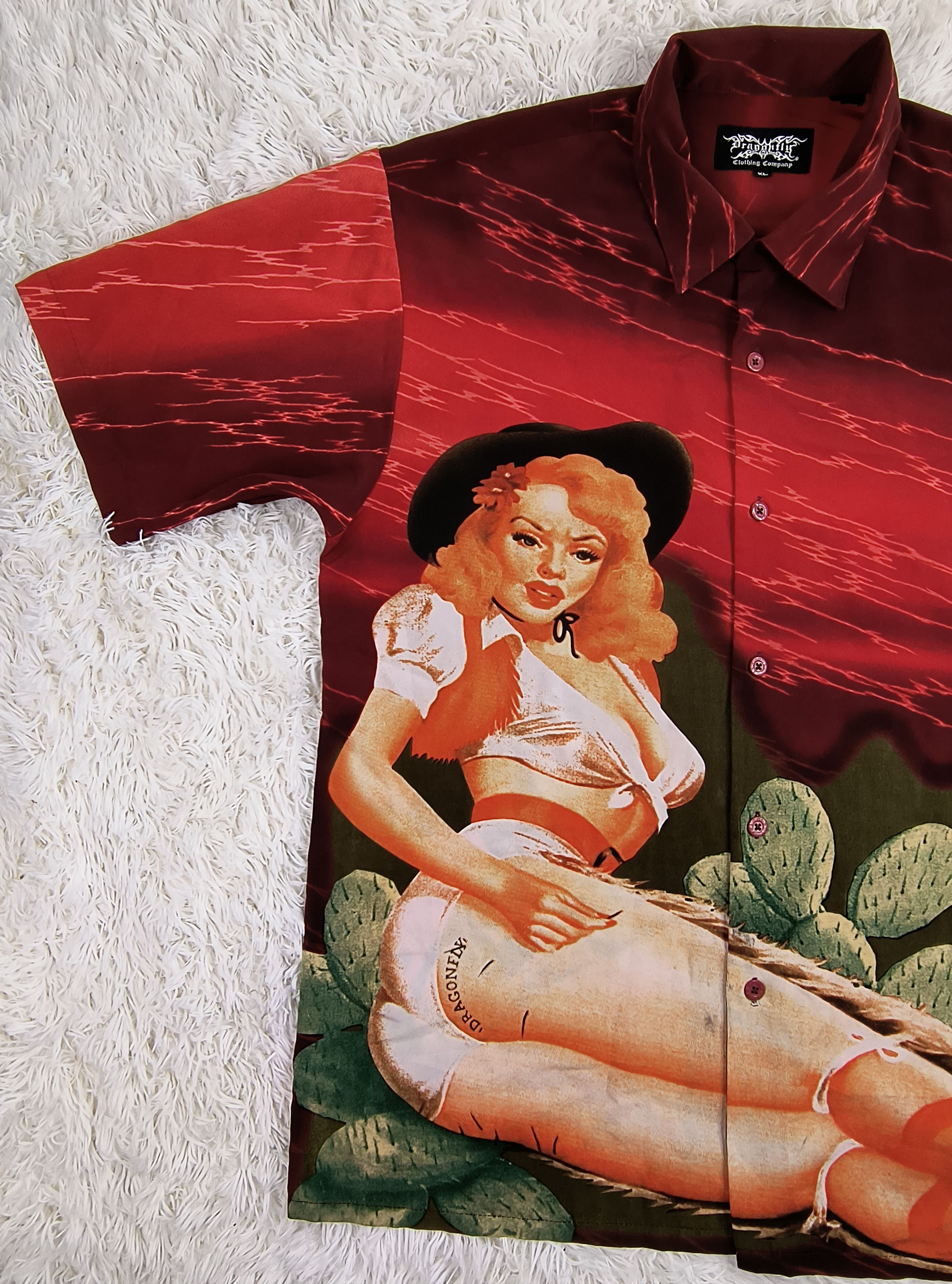 Dragonfly Vintage pin up cowgirl 90s button up shirt Size US XL / EU 56 / 4 - 6 Thumbnail