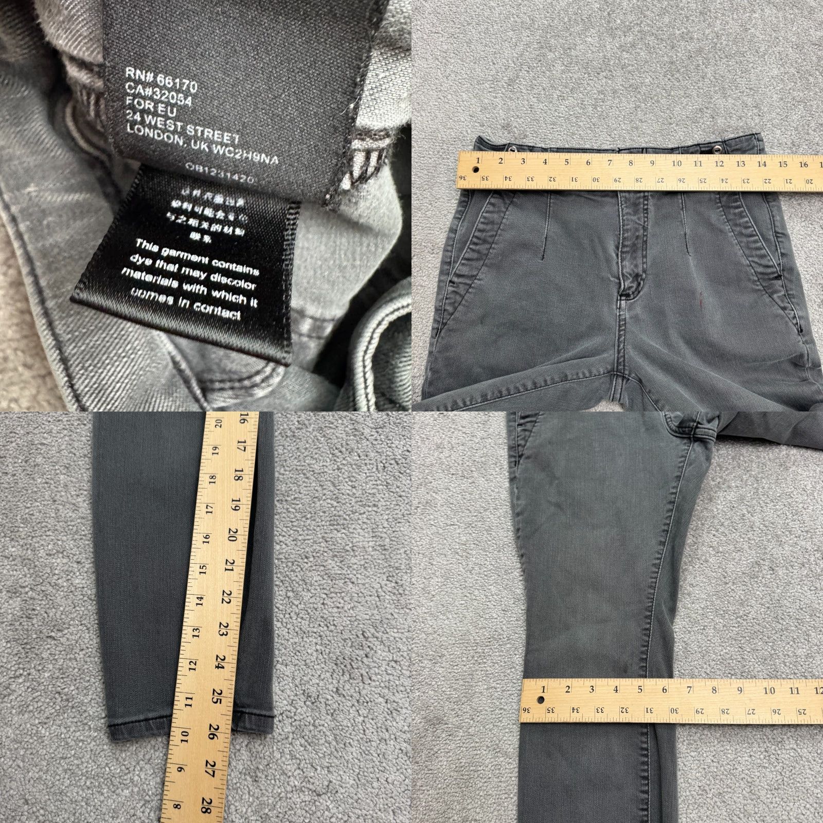 Vintage Anthropologie Pilcro High Rise Skinny Button Fly Denim Jeans Womens 28 Gray Crop Size 28" / US 6 / IT 42 - 10 Thumbnail