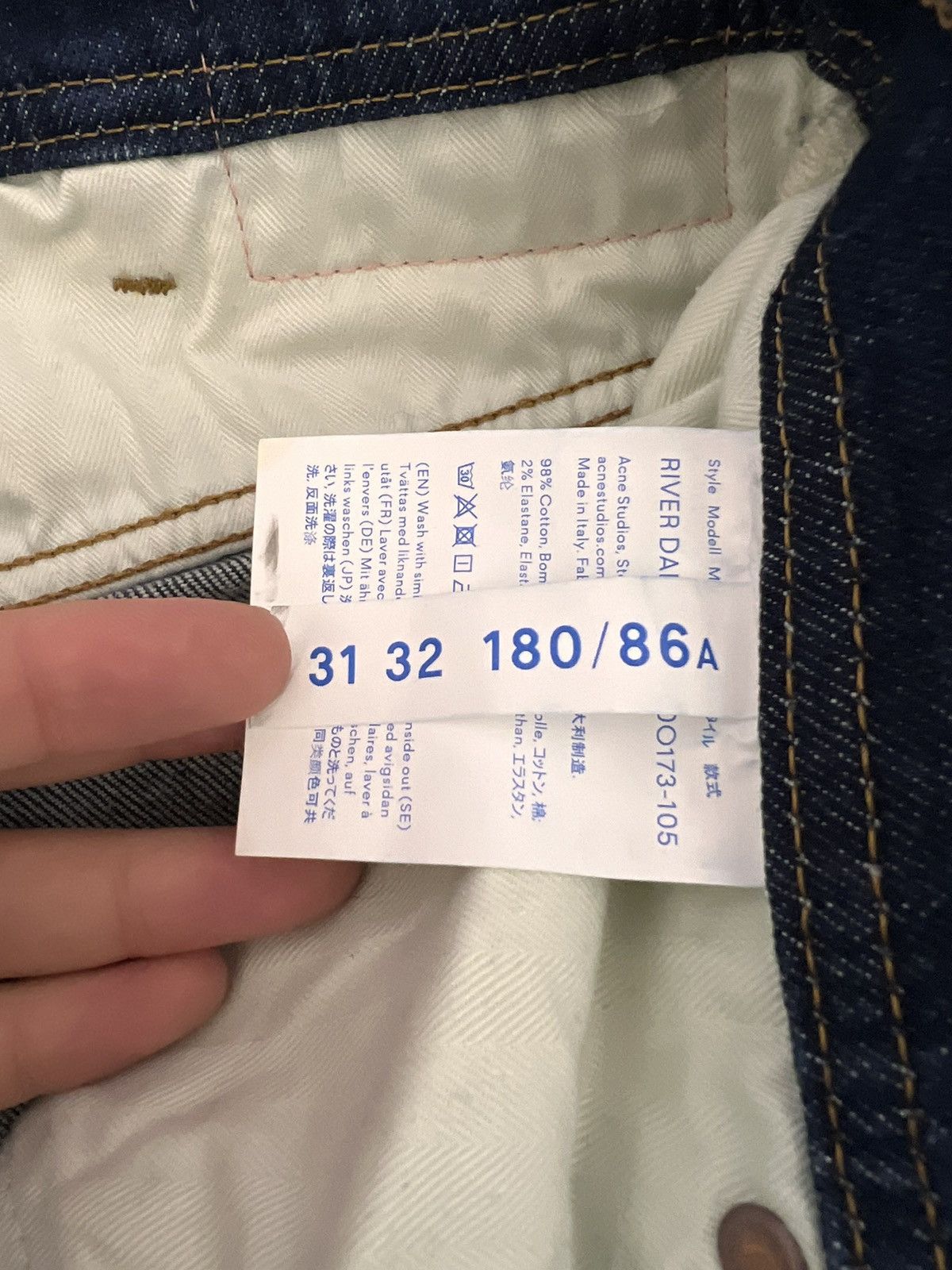 Acne Studios Acne Studios River Dark Blue Denim Jeans Size US 31 - 6 Thumbnail