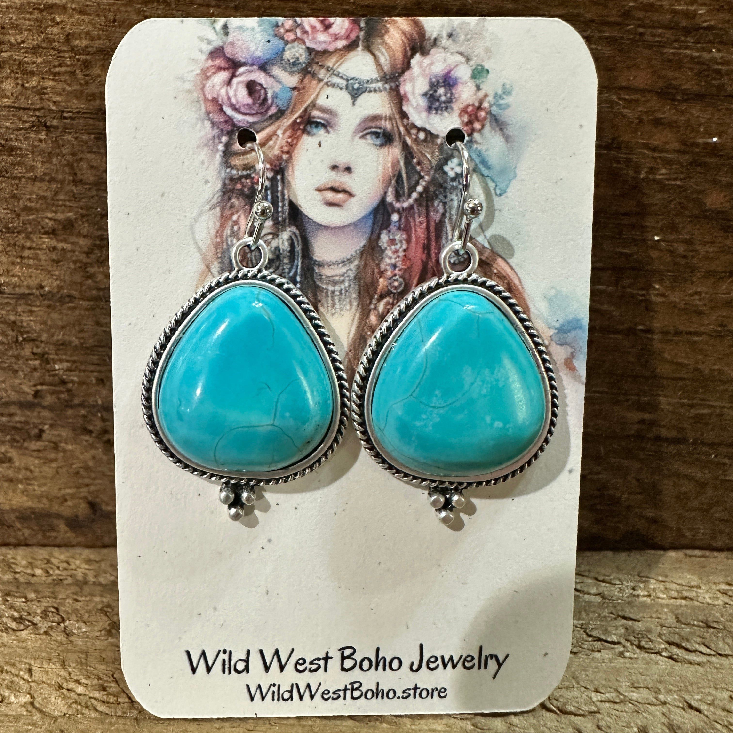 Other Turquoise Earrings - Elegant Natural Stone Design, Boho Nava Size ONE SIZE - 6 Thumbnail