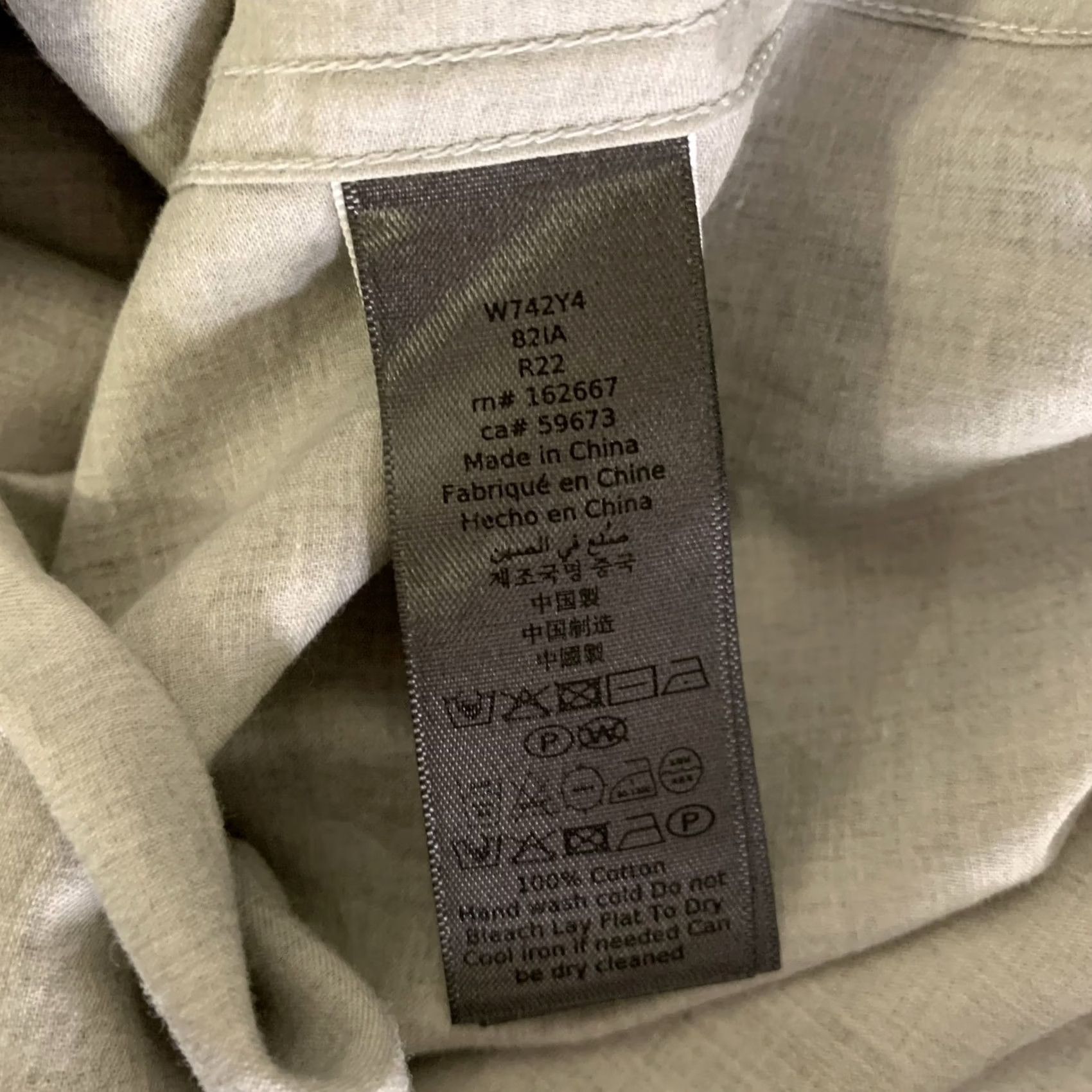 John Varvatos JOHN VARVATOS Grey Heather Cotton Button Up Long Sleeve Shirt Adult L Size US L / EU 52-54 / 3 - 5 Thumbnail