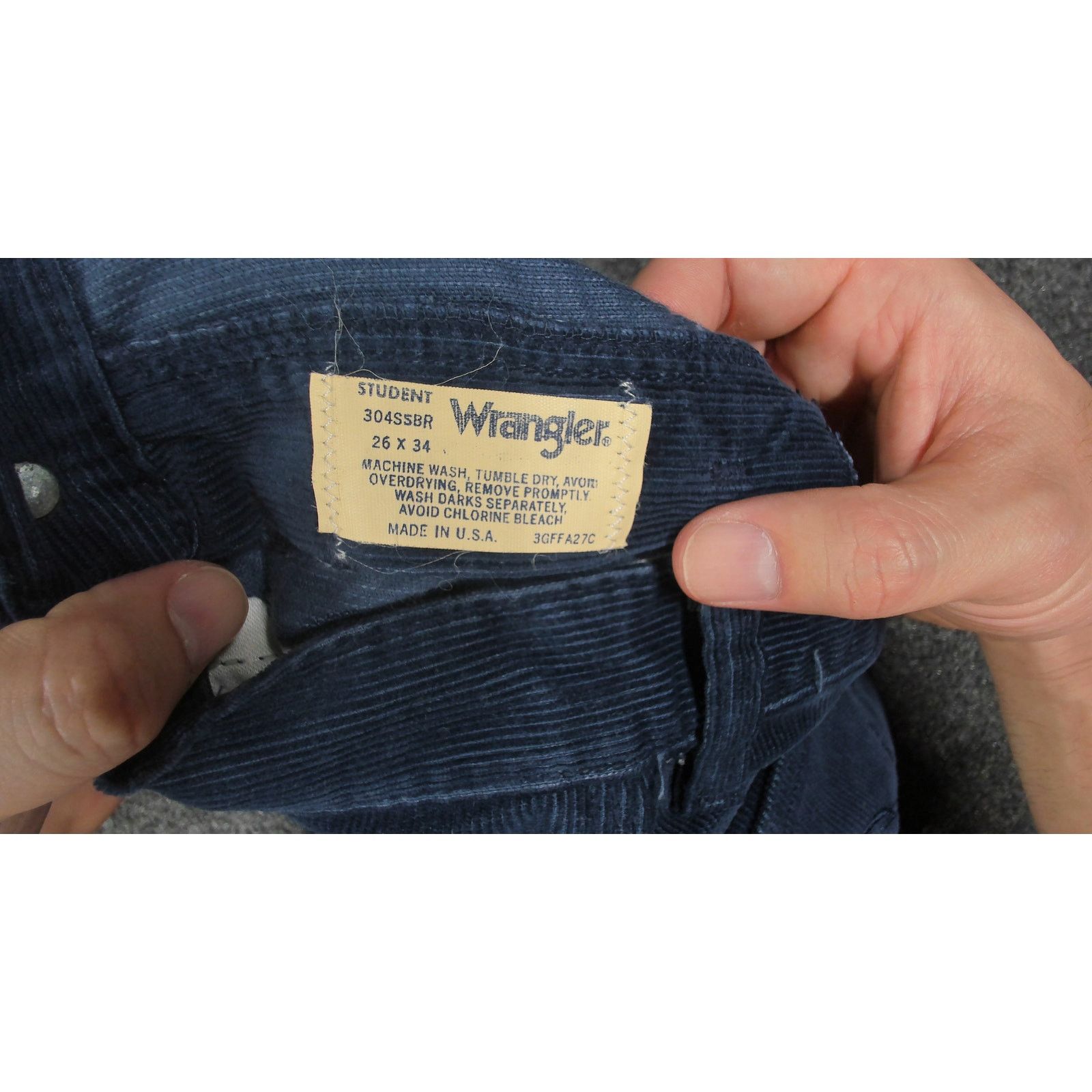Wrangler VTG 70s Wrangler Corduroy Pants Navy Womens 22x34 Deadstock Size 22" - 9 Thumbnail