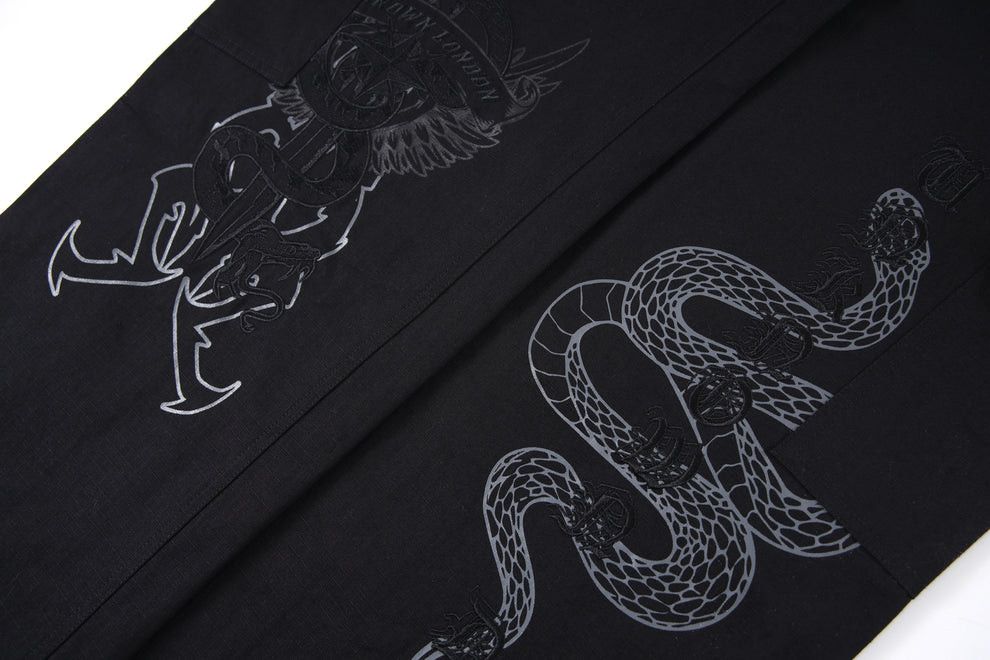 Unknown London Unknown London BLACK EMBROIDERED CARGOS pants Size US 34 / EU 50 - 12 Thumbnail