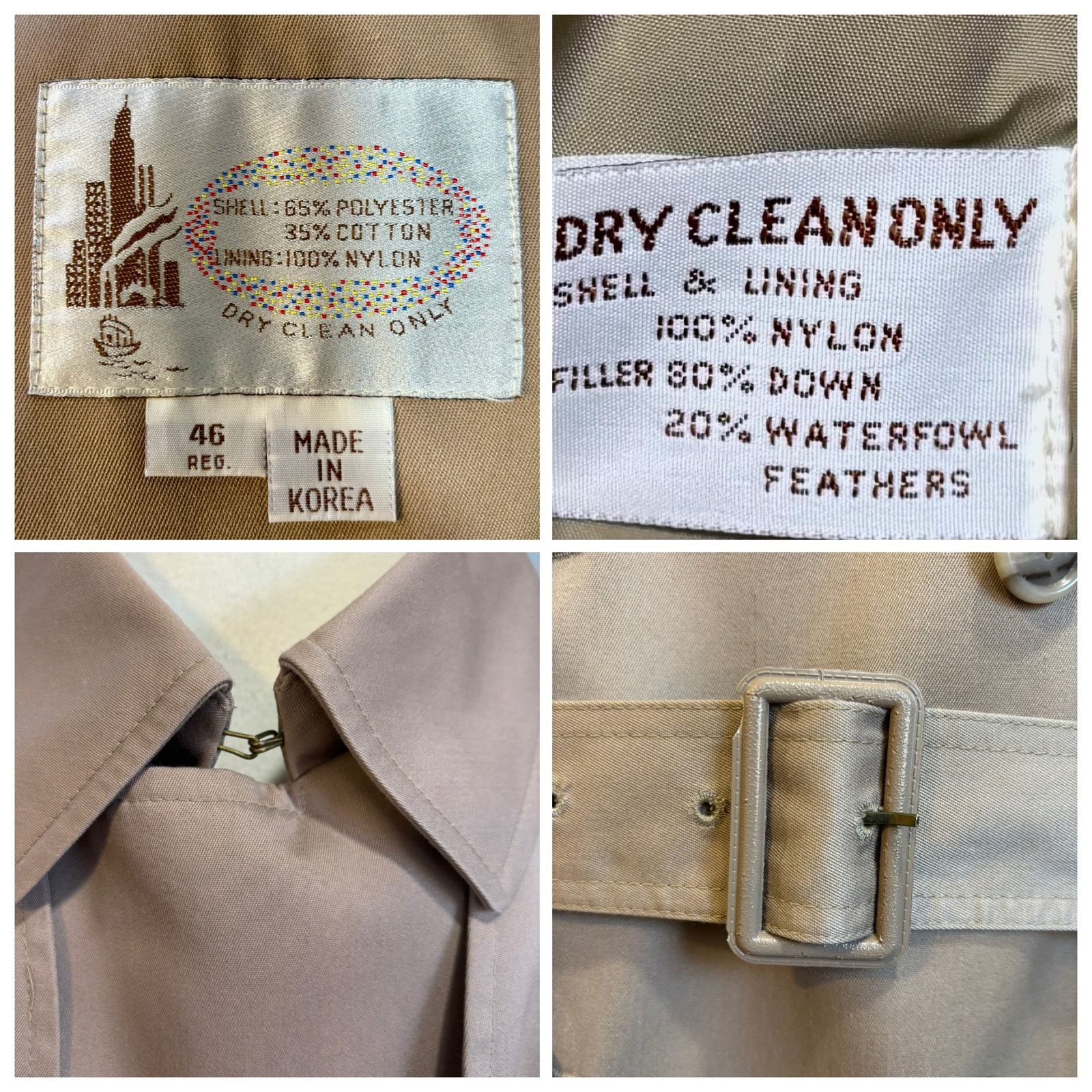 Misty Harbor VTG Heavy Beige Trench Coat Removable Down Liner, Size 46R Size US XXL / EU 58 / 5 - 5 Thumbnail