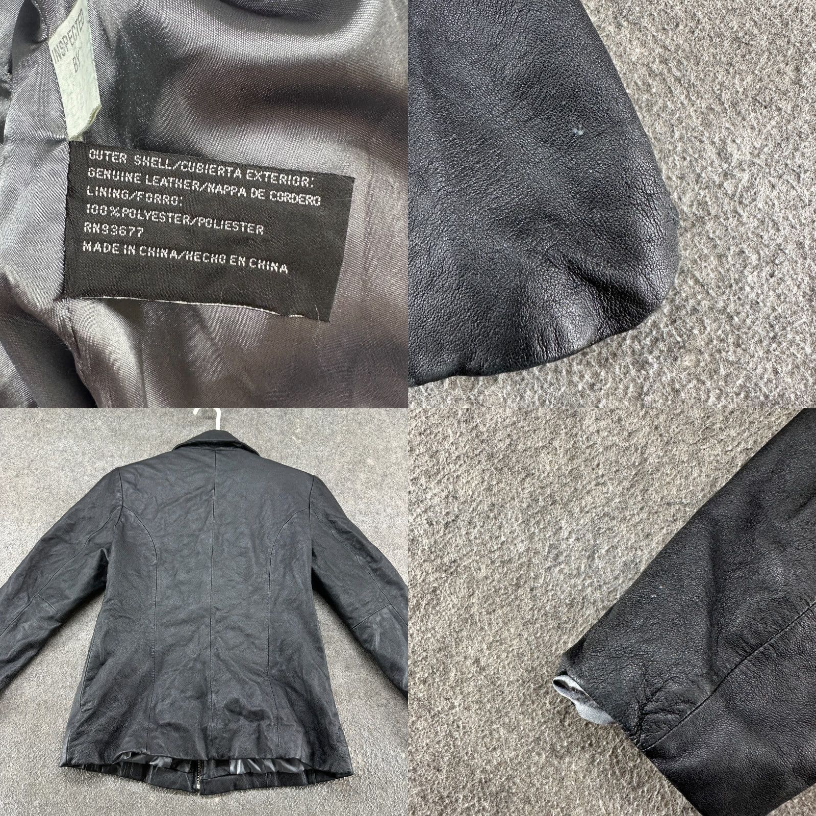 Vintage VINTAGE Jacqueline Ferrar Jacket Womens M Black Lambskin Full Zip Lined Motorcycle Style 90s Pockets Womens Size M / US 6-8 / IT 42-44 - 8 Thumbnail