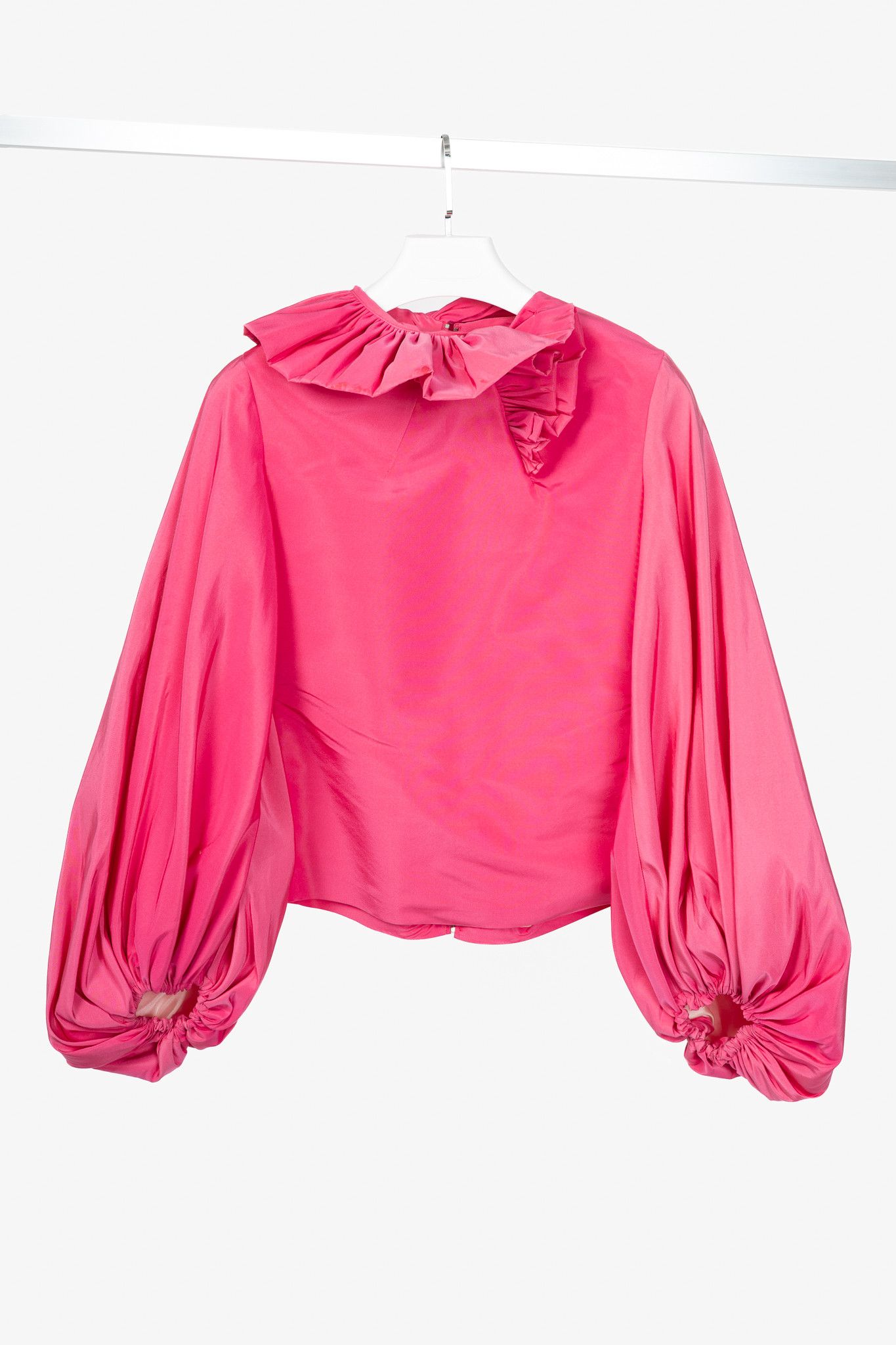 Other Greta Constantine Ofelia Pink Silk-Taffeta Ruffle Blouse Size S / US 4 / IT 40 - 1 Thumbnail