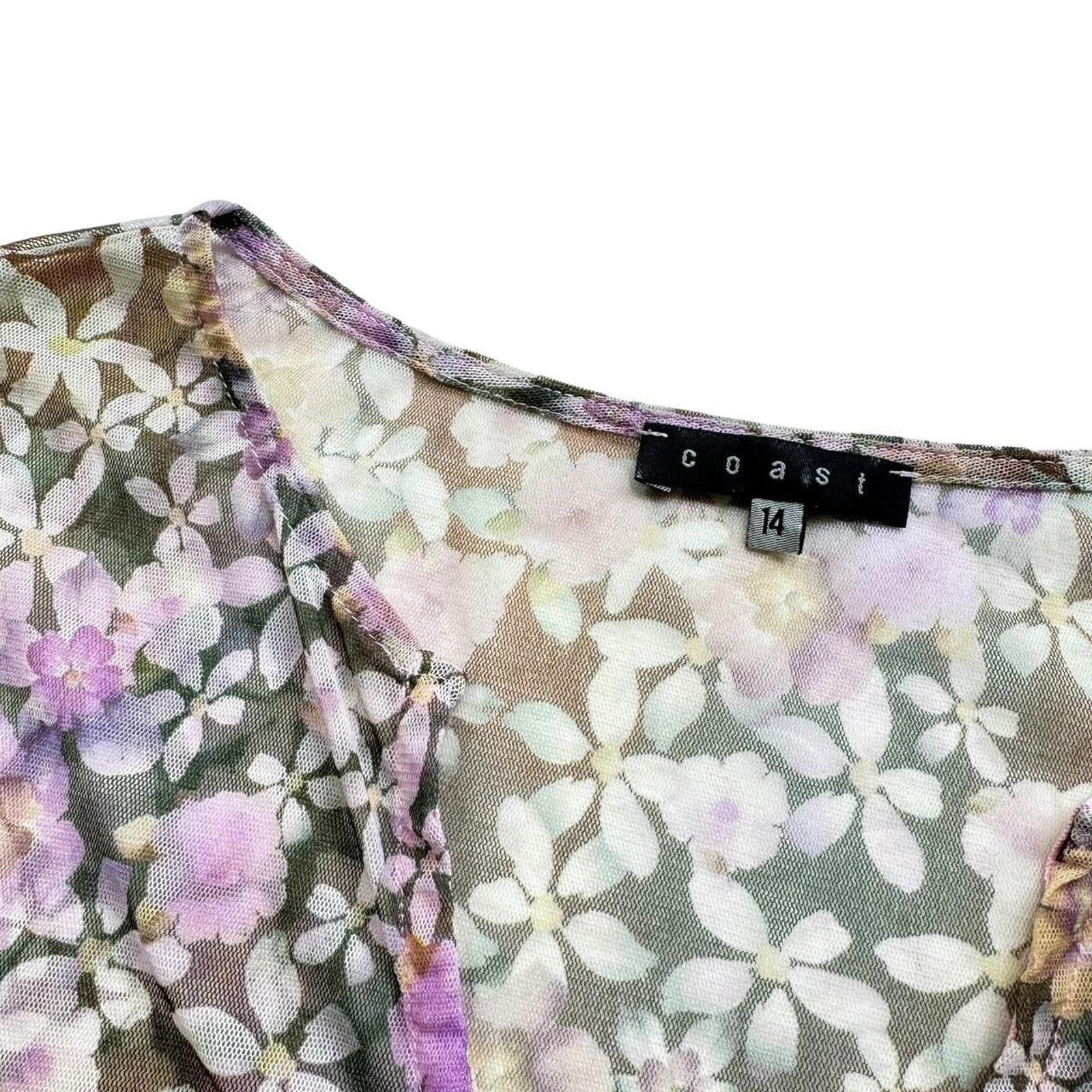 Other Coast Sheer Mesh Floral Button Up Blouse Top UK Size 14 Size L / US 10 / IT 46 - 3 Thumbnail