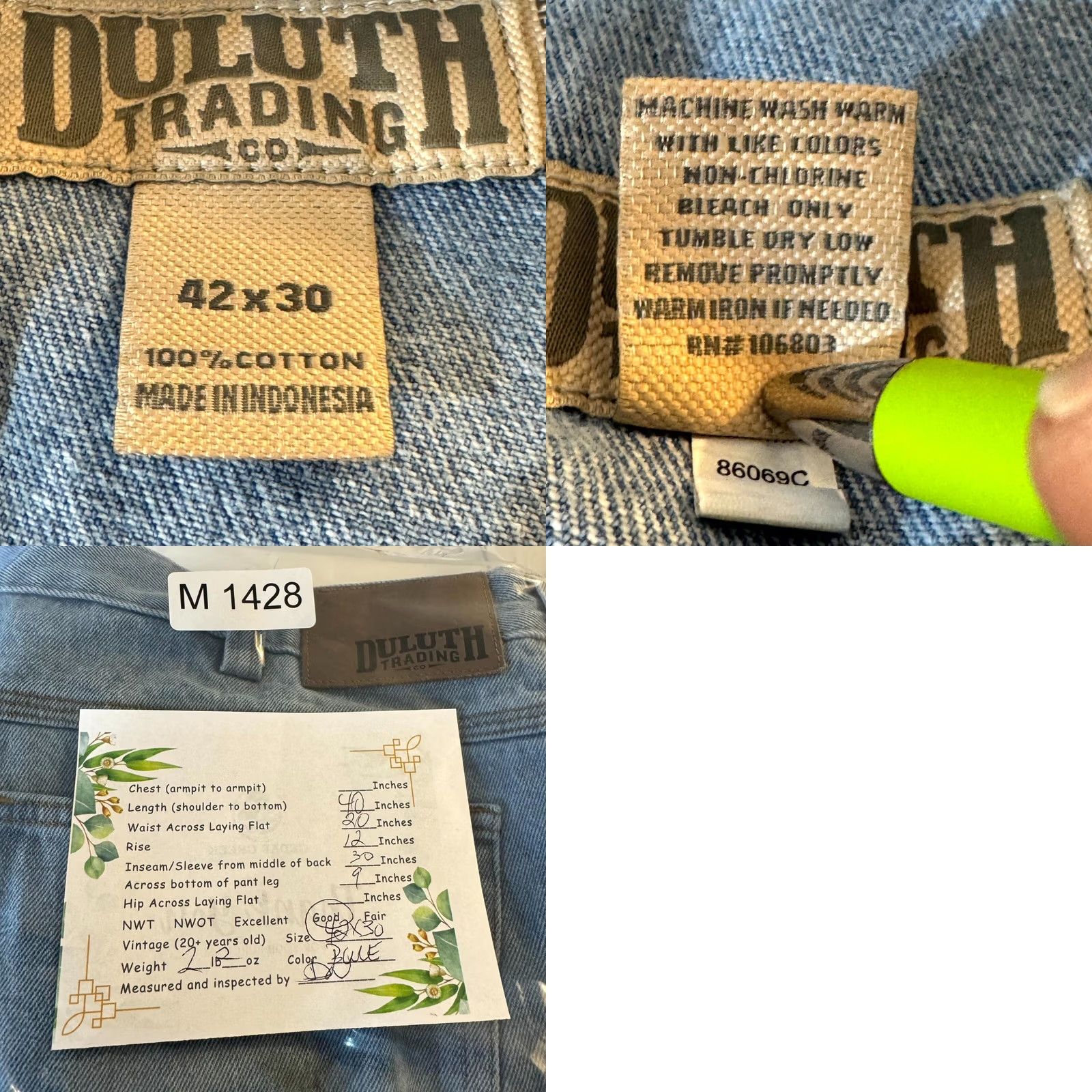 CO Duluth Trading Co Mens Jeans 42 x 30 Blue Denim Mid Rise Straight Leg Jeans Mens Regular Blue Denim Mid Rise Straight Leg Size US 42 / EU 58 - 9 Thumbnail