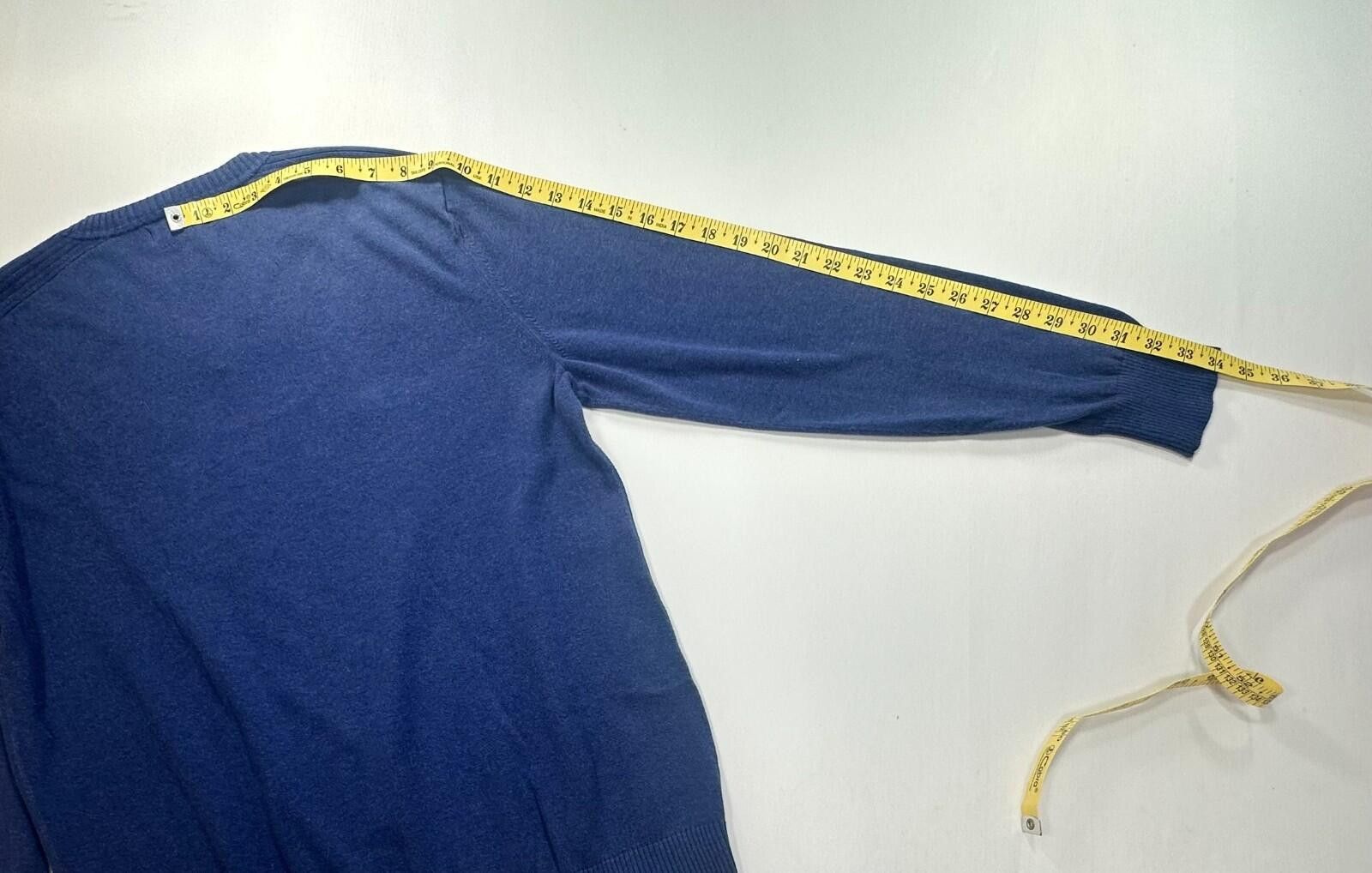 Banana Republic Banana Republic 100% Cotton V-Neck L/S Sweater Blue Mens M Size US M / EU 48-50 / 2 - 4 Thumbnail
