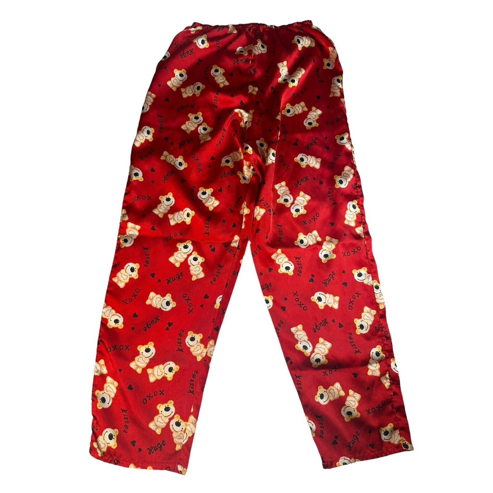 Other Fashion Bug Red Teddy Bear Satiny Pajama Set 90s Y2K Sz S Size ONE SIZE - 5 Thumbnail