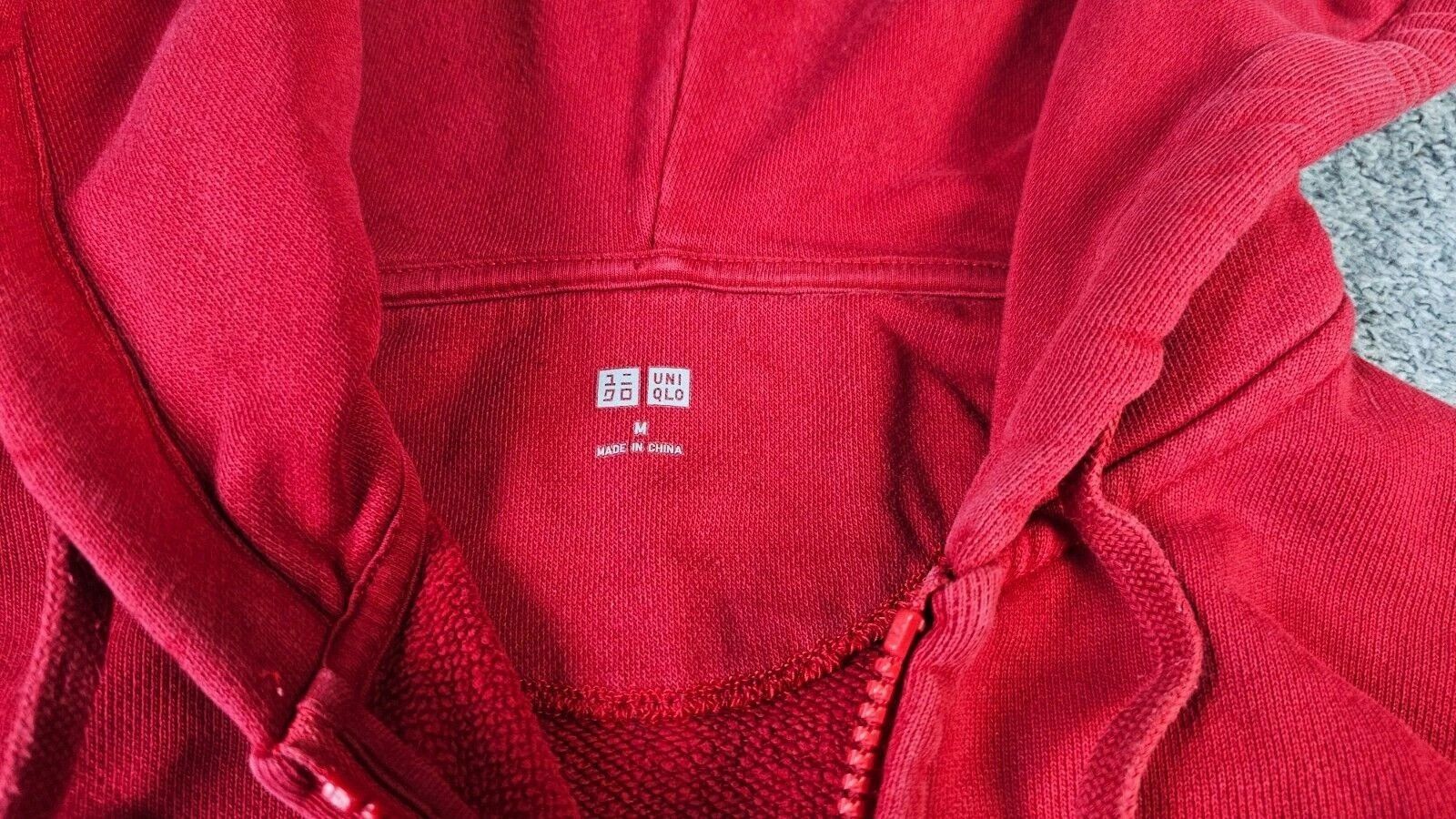 Uniqlo UNIQLO Dry Stretch Full Zip Hoodie Red Cotton Men M Size US M / EU 48-50 / 2 - 4 Thumbnail