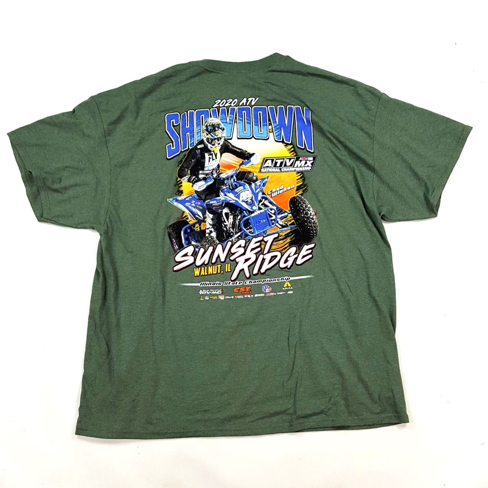 Gildan ATV Showdown Sunset Ridge Motorsports Gildan T Shirt Men 3XL Green Short Sleeve Crew Neck Graphic Print Vintage Size US XXL / EU 58 / 5 - 2 Thumbnail